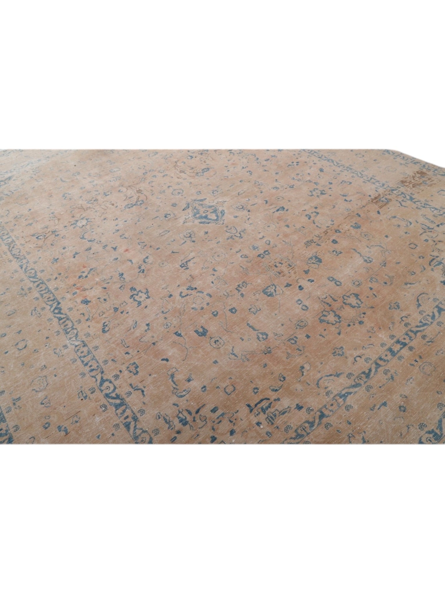 Rare Vintage Turkish Rug - Powder Blue Petal Oushak (340cm x 290cm)