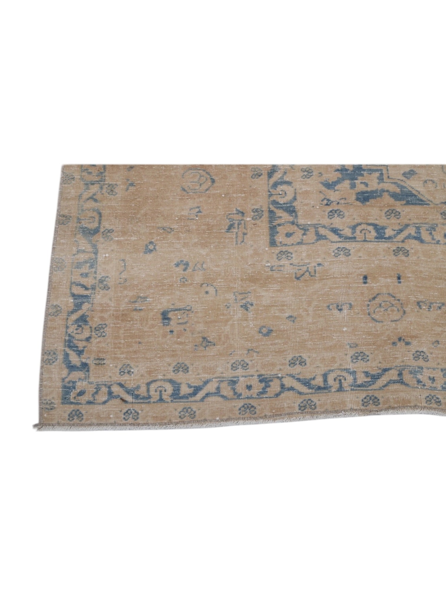 Rare Vintage Turkish Rug - Powder Blue Petal Oushak (340cm x 290cm)