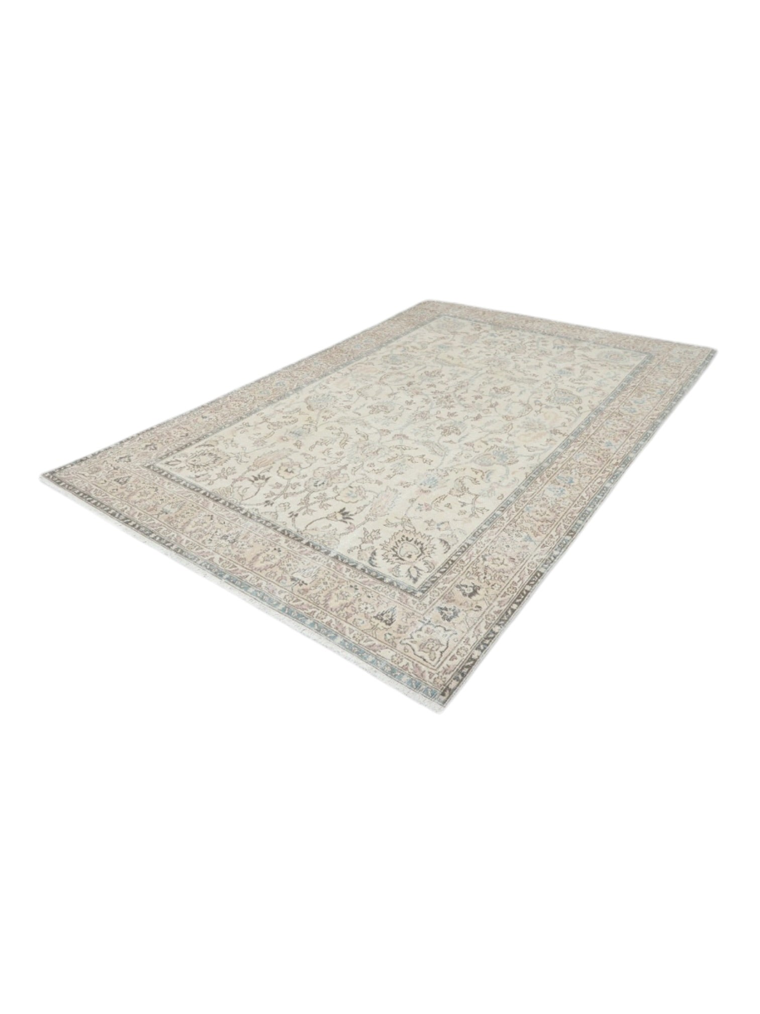 Vintage Turkish Rug - Blue Bloom Oushak (320cm x 210cm)