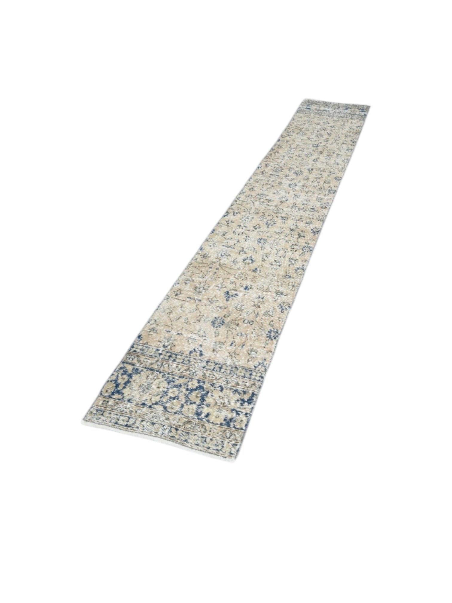 Rare Vintage Turkish Runner - Bleuet Oushak (303cm x 54cm)