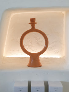 Tadelakt Round Candle Holder | Terracotta