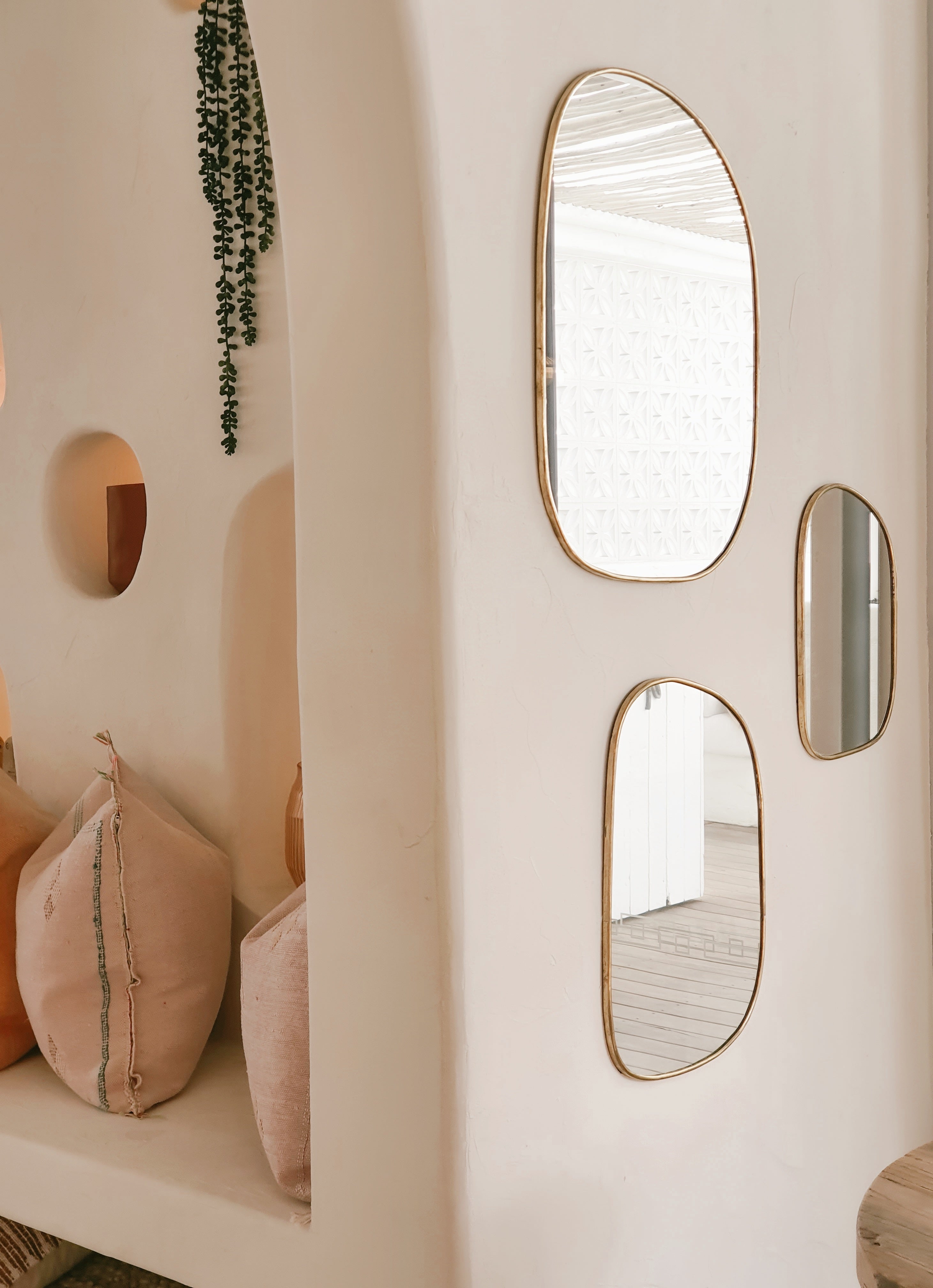 Brass Niche Wall Mirror Set picture