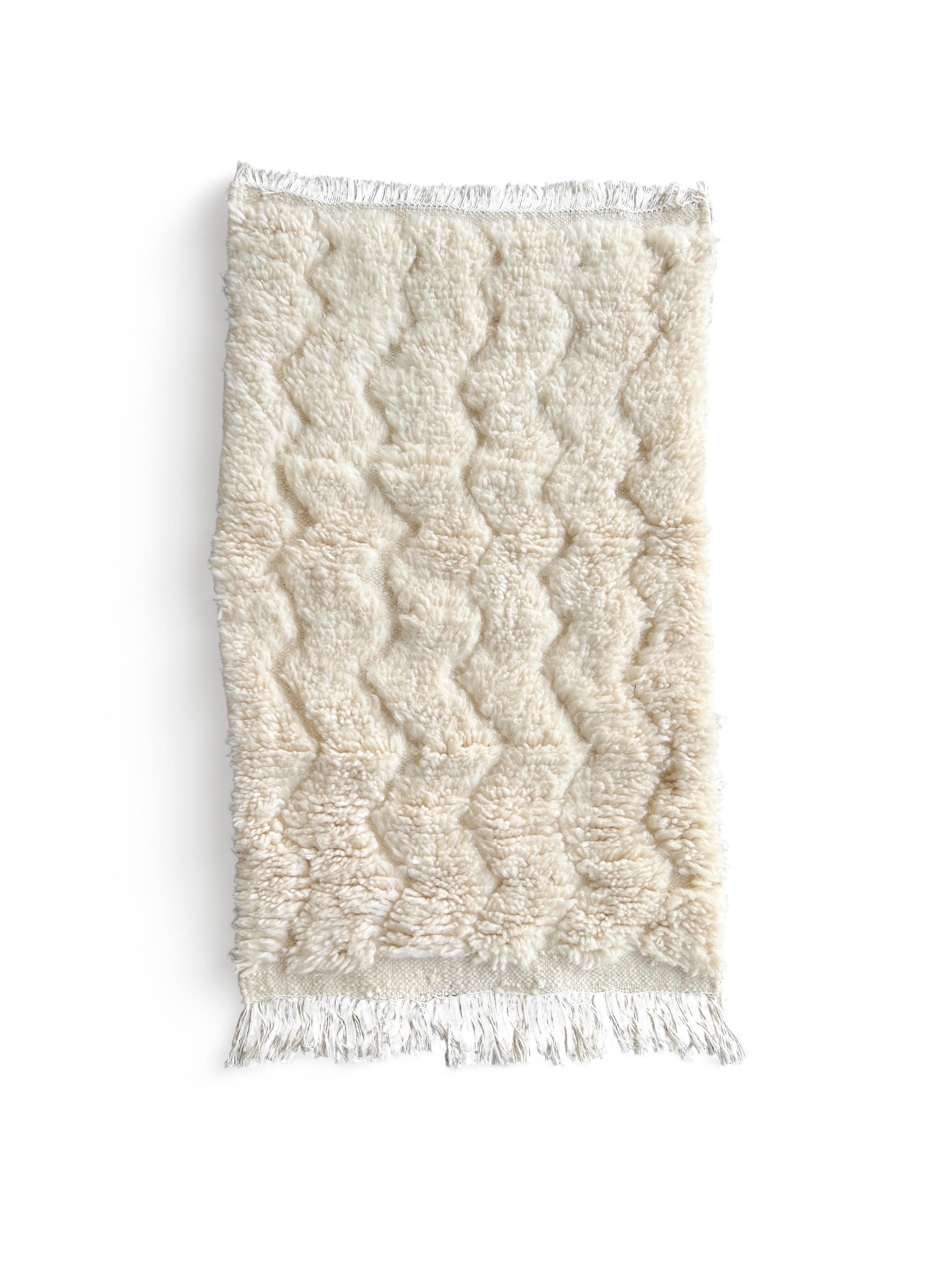 Original Moroccan Beni Ourain Wool Rug - Luz 03 (100cm x 60cm)
