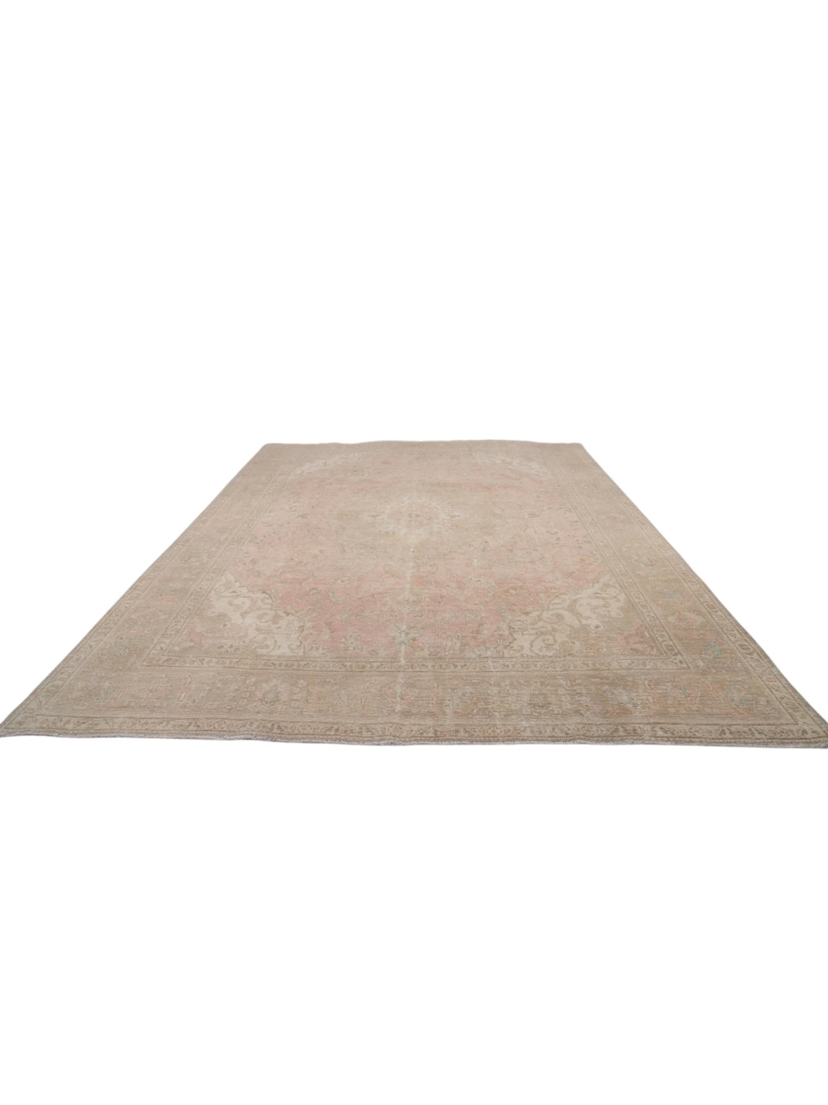 1960s Vintage Turkish Rug - Blush Garden Oushak (384cm x 291cm)