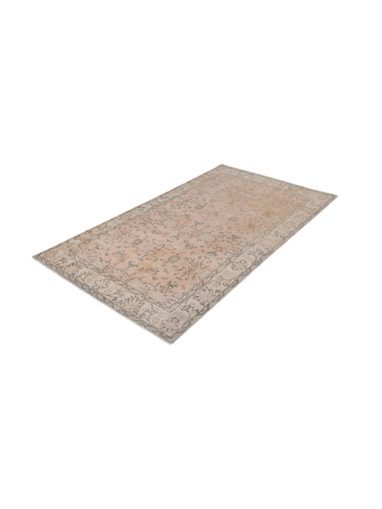 Vintage Turkish Rug - Blush Blossom Oushak (204cm x 119cm)