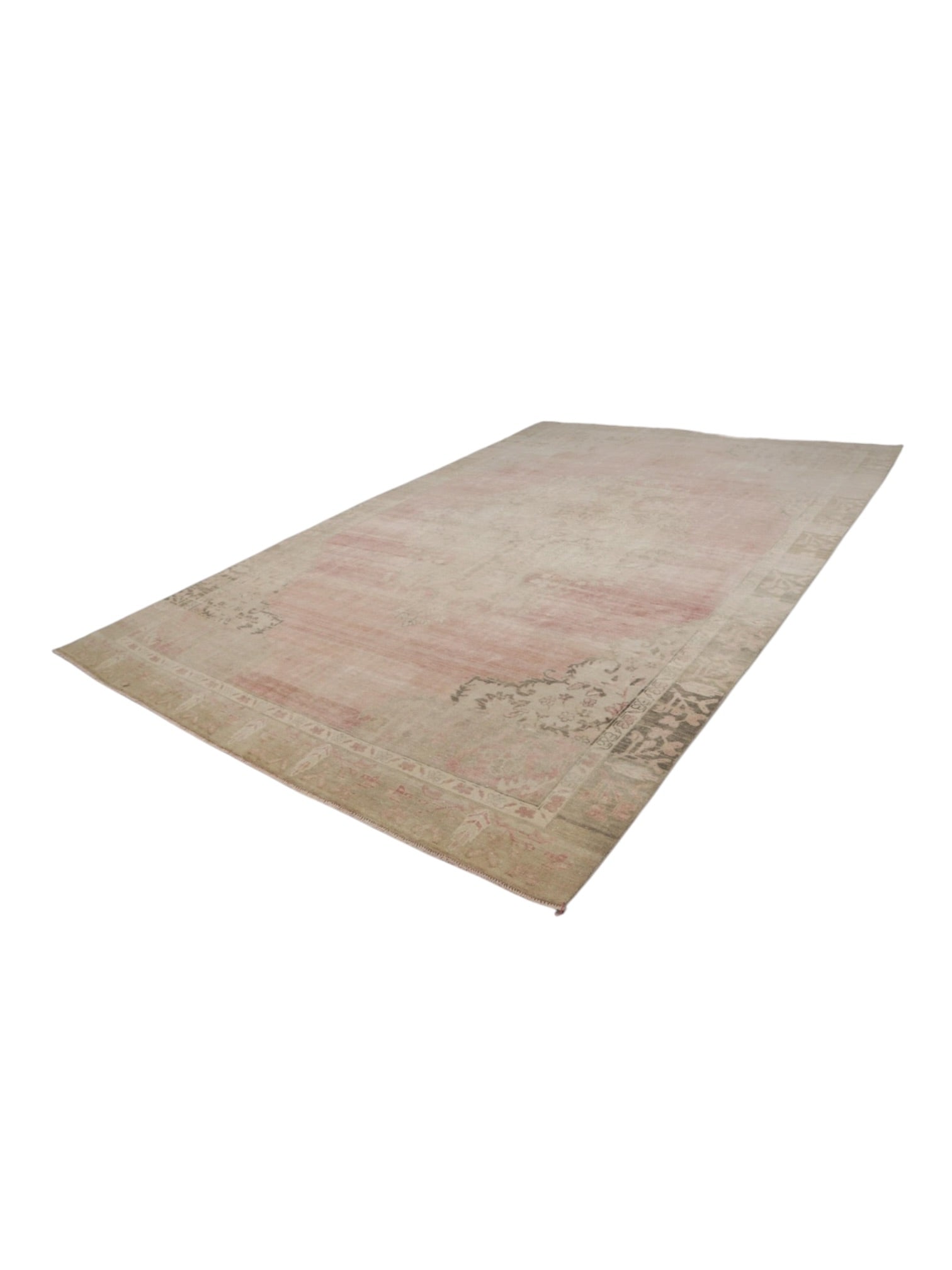 Vintage Turkish Rug - Rosé Jardin Oushak (358cm x 270cm)