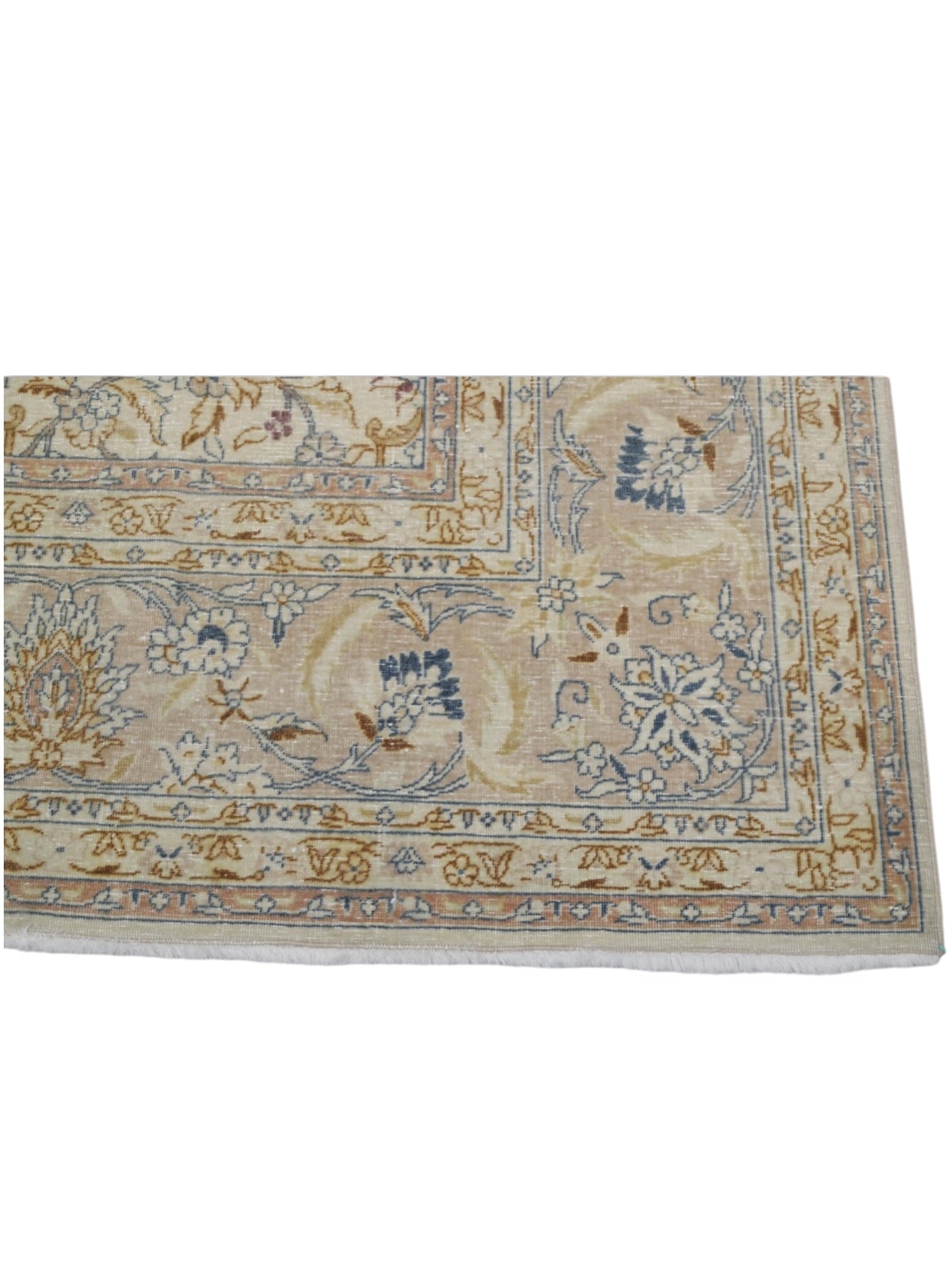 Rare 1950s Vintage Turkish Rug - Château Bleu Oushak (352cm x 250cm)