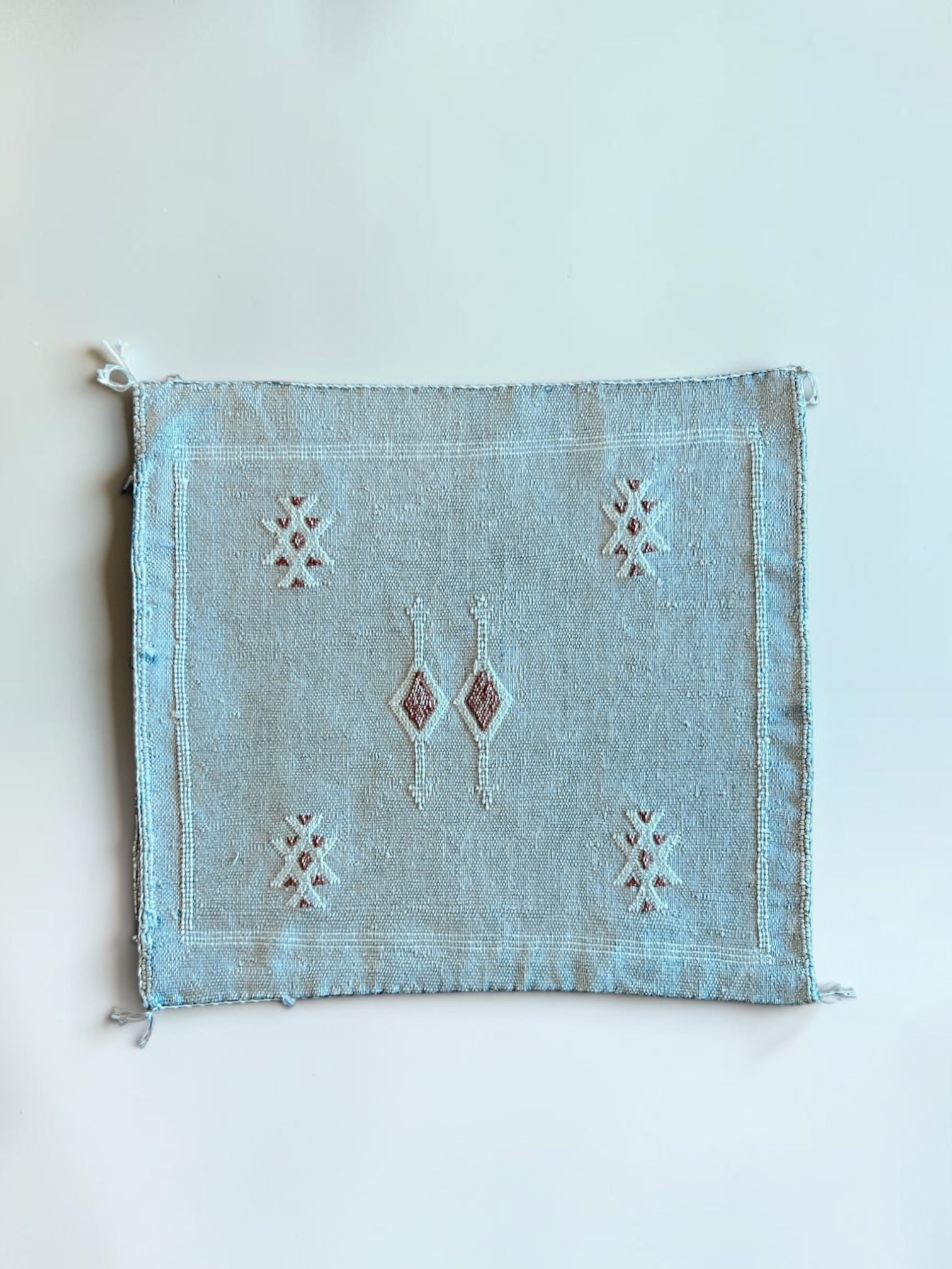 Moroccan Cactus Silk Cushion 50x50cm | Faded Stone