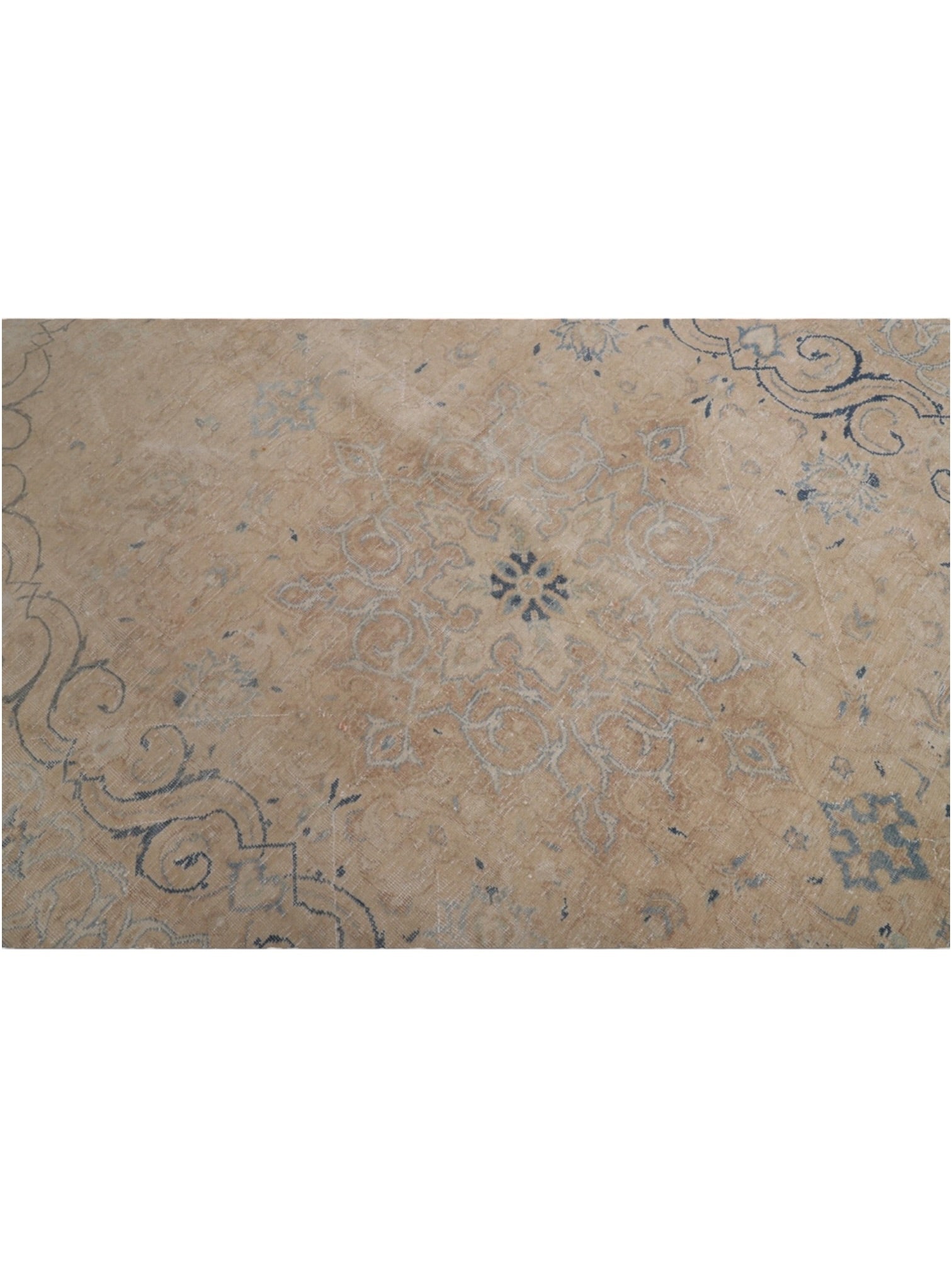 Rare 1950s Vintage Turkish Rug - Villa Bleu Oushak (406cm x 283cm)