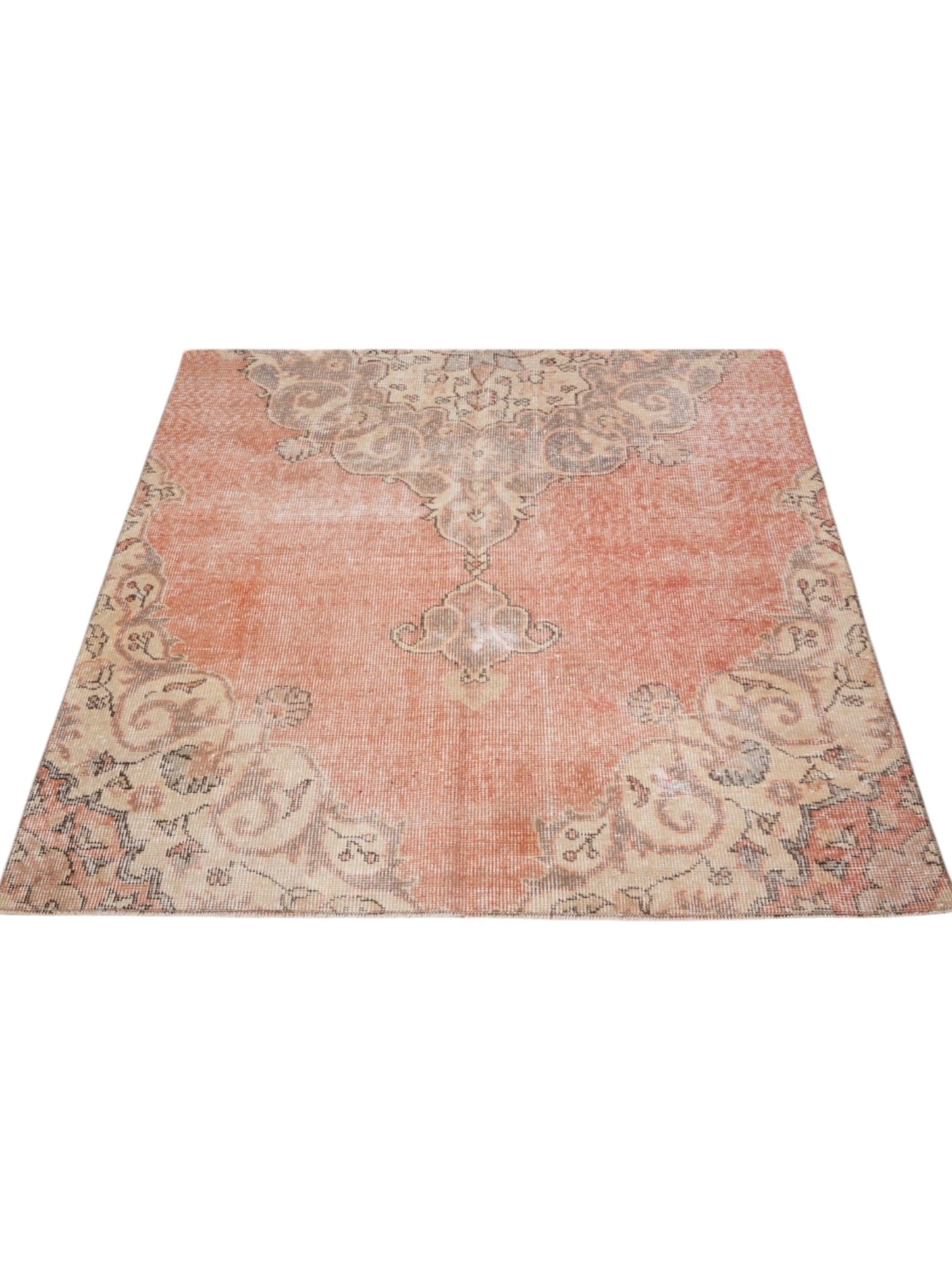 Vintage Turkish Rug - Terracotta Bloom Oushak (245cm x 125cm)