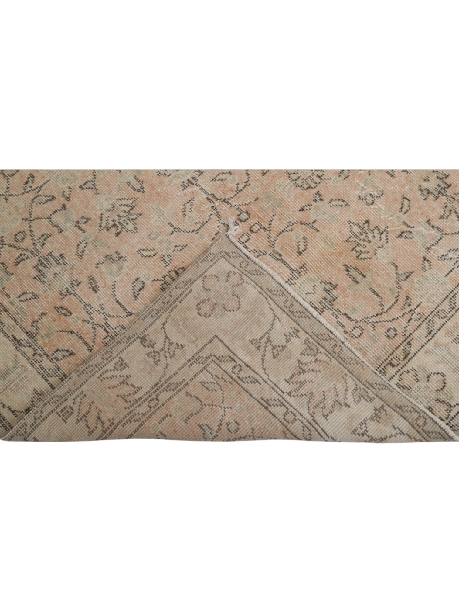 Vintage Turkish Rug - Blush Blossom Oushak (204cm x 119cm)