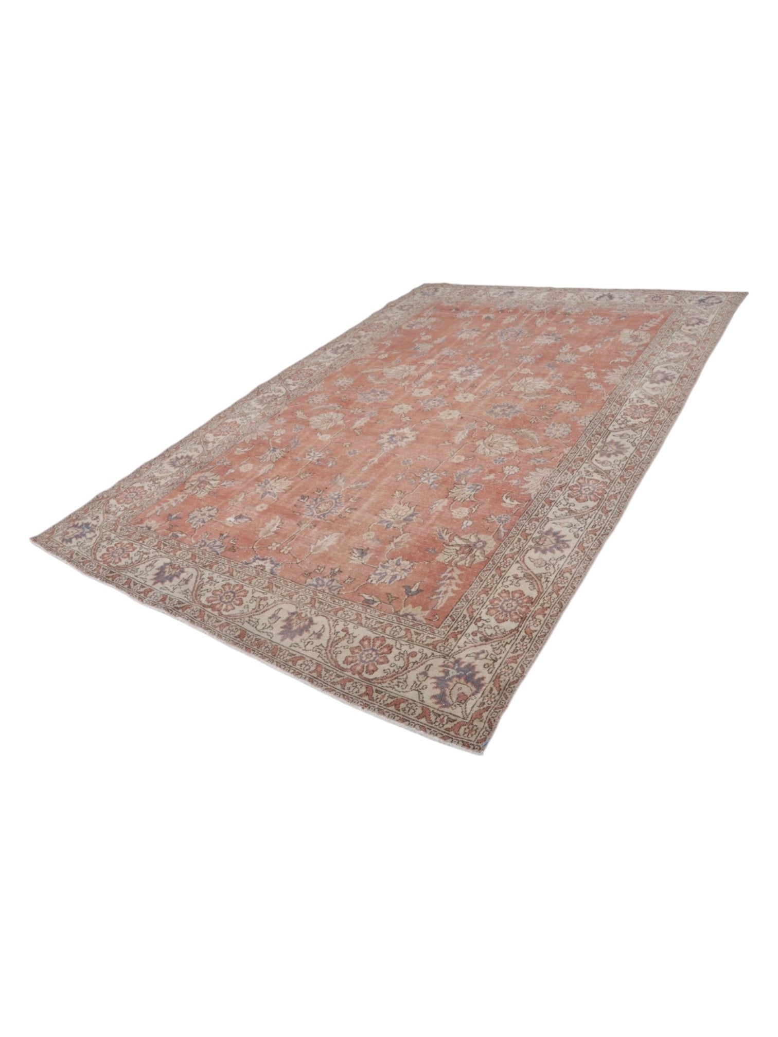 Rare Vintage Turkish Rug - Terracotta Garden Oushak (287cm x 202cm)