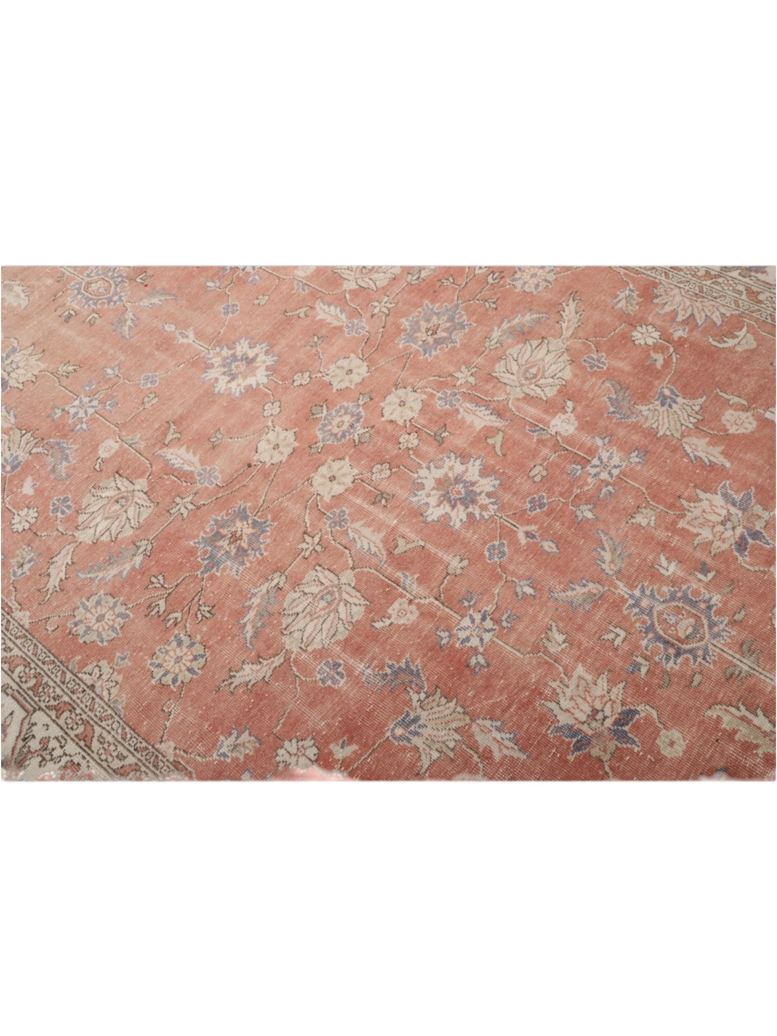Rare Vintage Turkish Rug - Terracotta Garden Oushak (287cm x 202cm)
