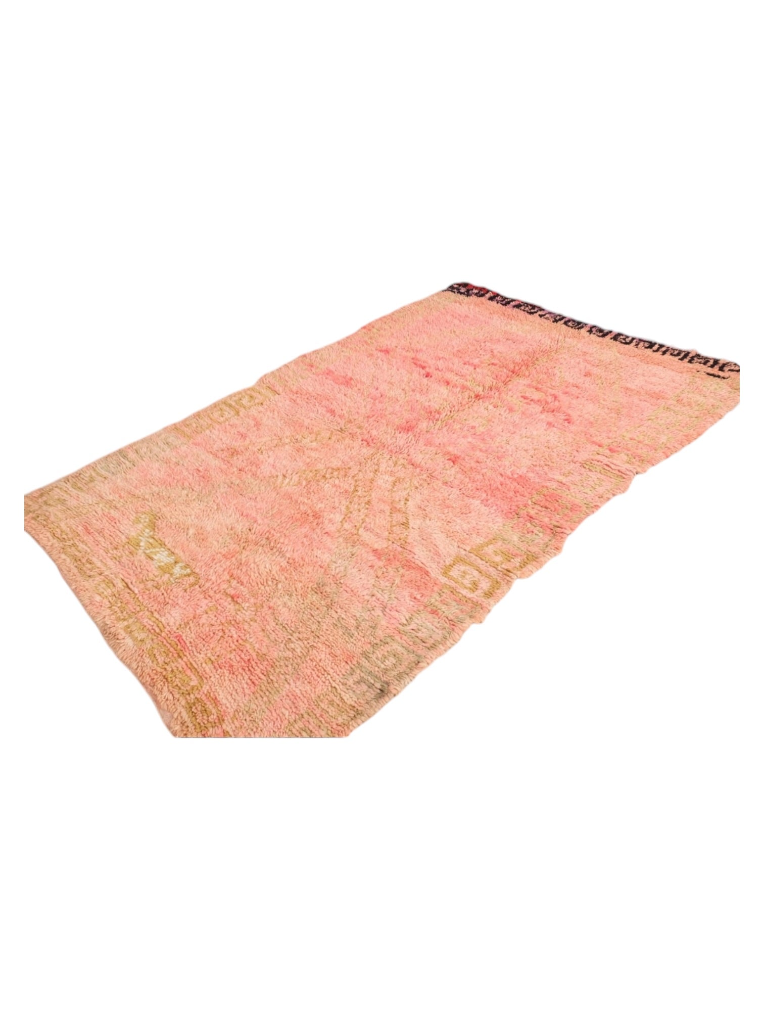 Vintage Moroccan Boujaad Rug | 251cm x 159cm - Blush Pink & Olive