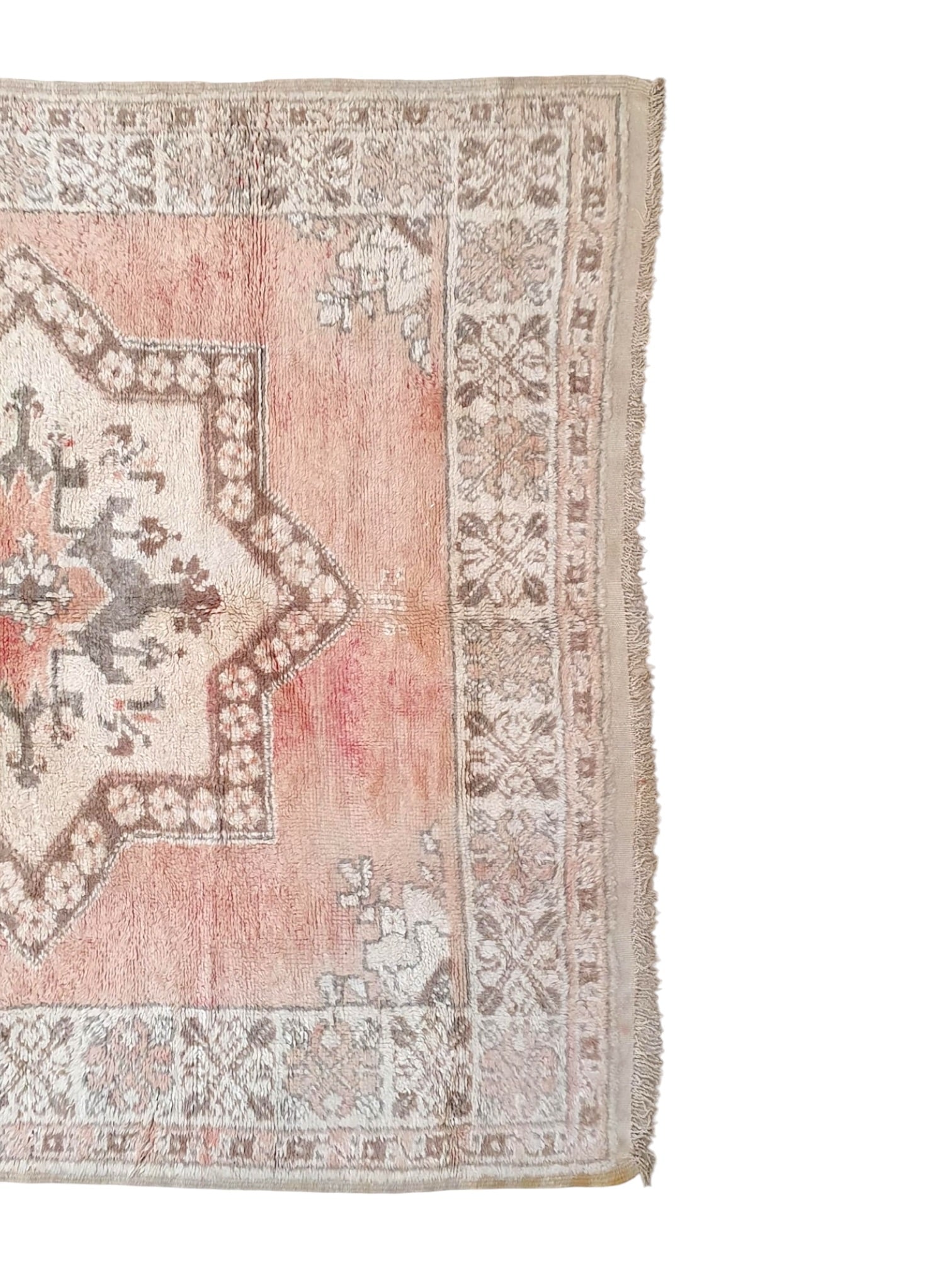 Vintage Moroccan Rug | 370cm x 168cm - Vintage Pink Boujaad