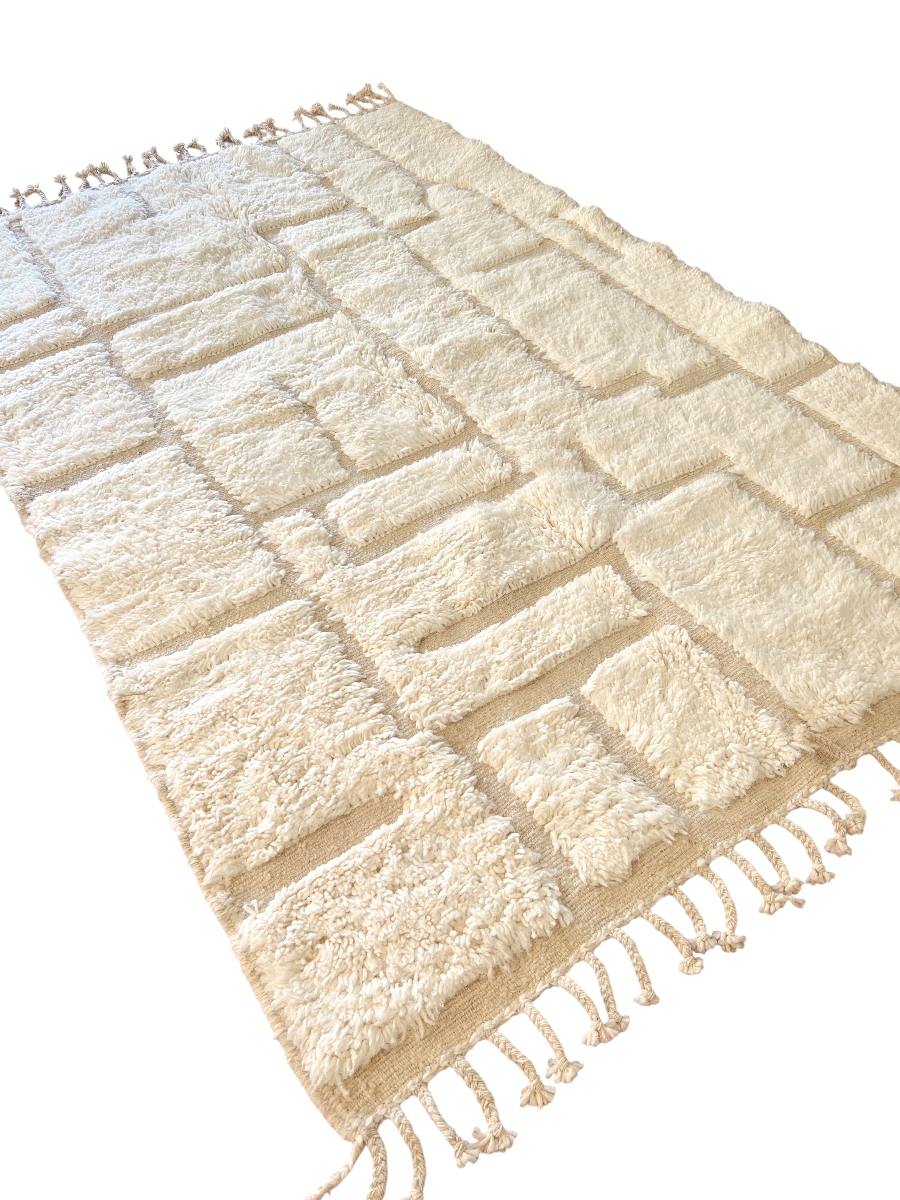 Original Moroccan Beni Ourain Wool Rug - Pavé 14 ( 250cm x 150cm )