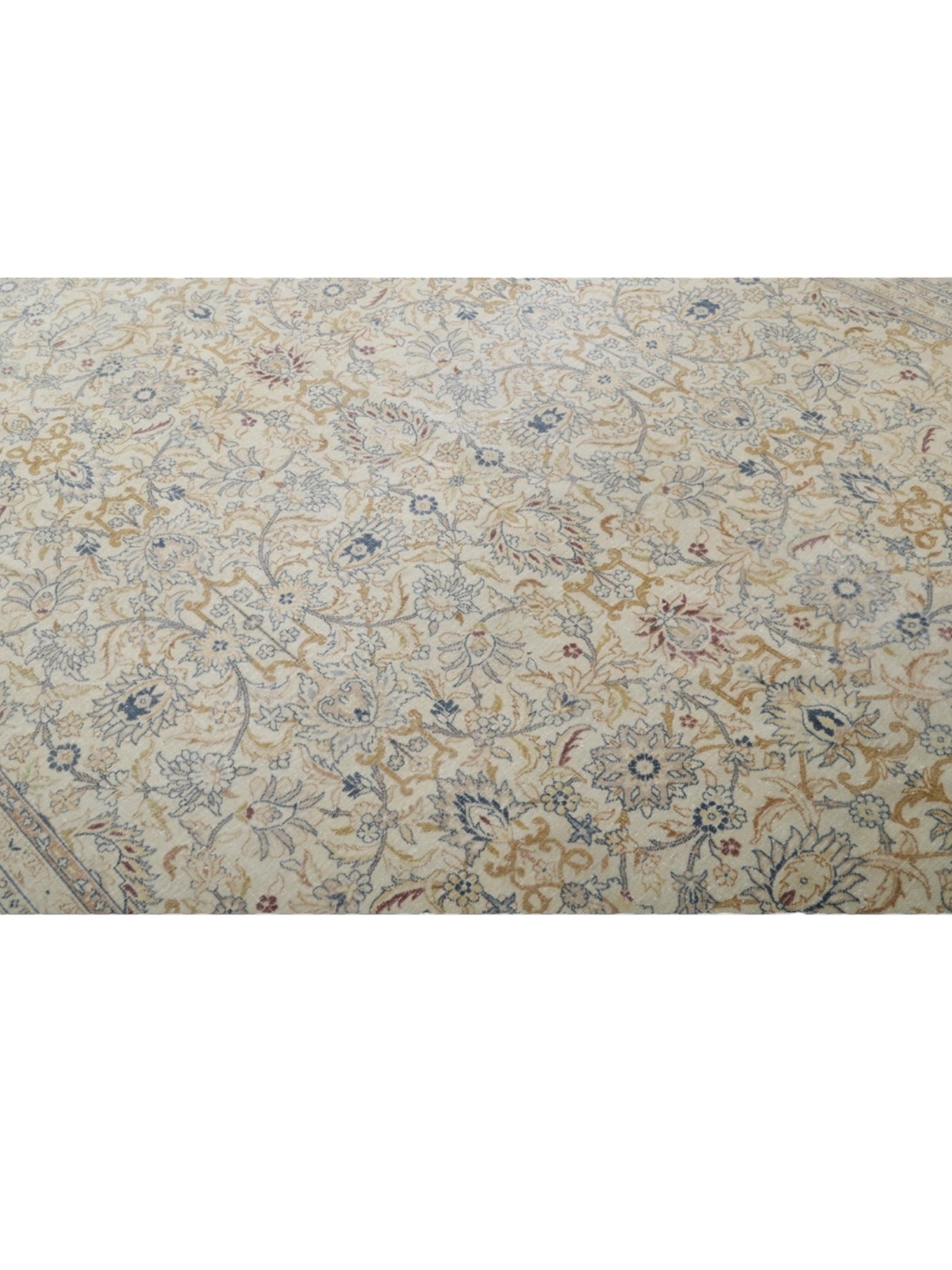 Rare 1950s Vintage Turkish Rug - Château Bleu Oushak (352cm x 250cm)