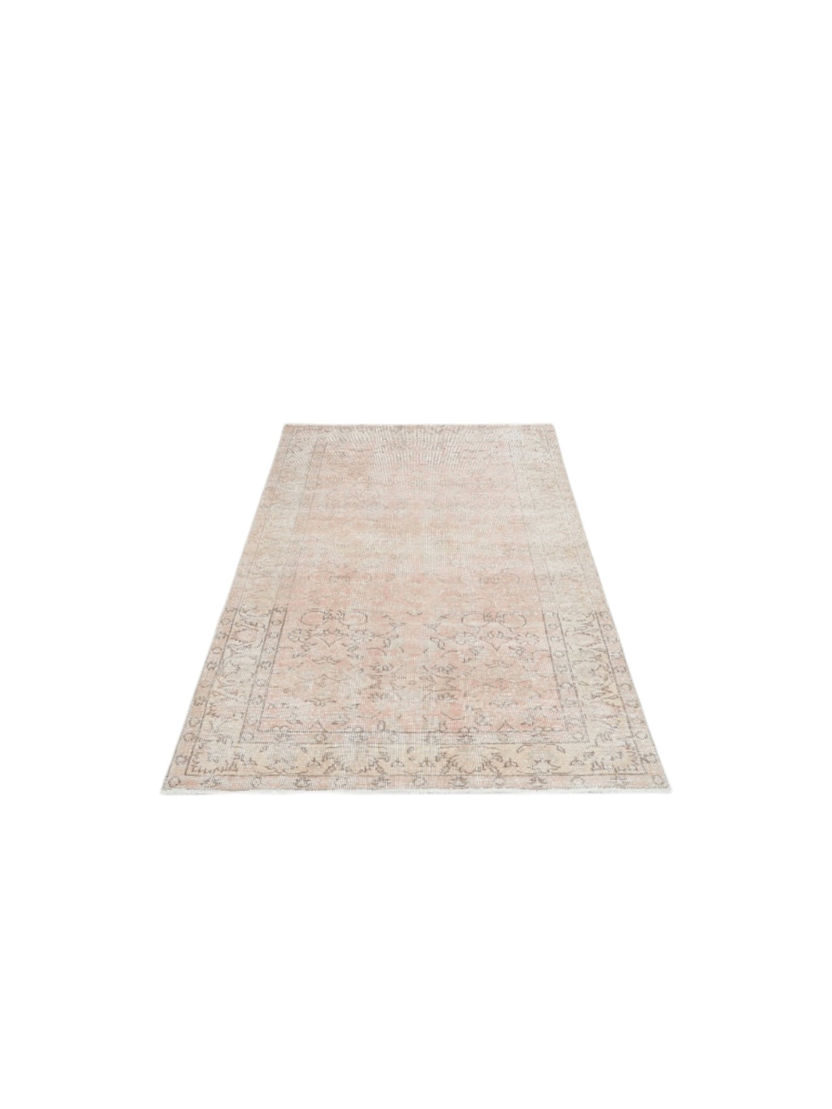 Vintage Turkish Rug - Pink Flowers Oushak (197cm x 120cm)