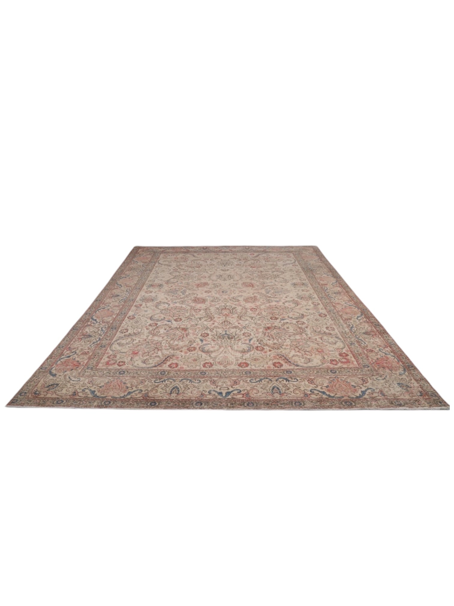 Rare 1950s Vintage Turkish Rug - Rosewater Gaden Oushak (378cm x 285cm)
