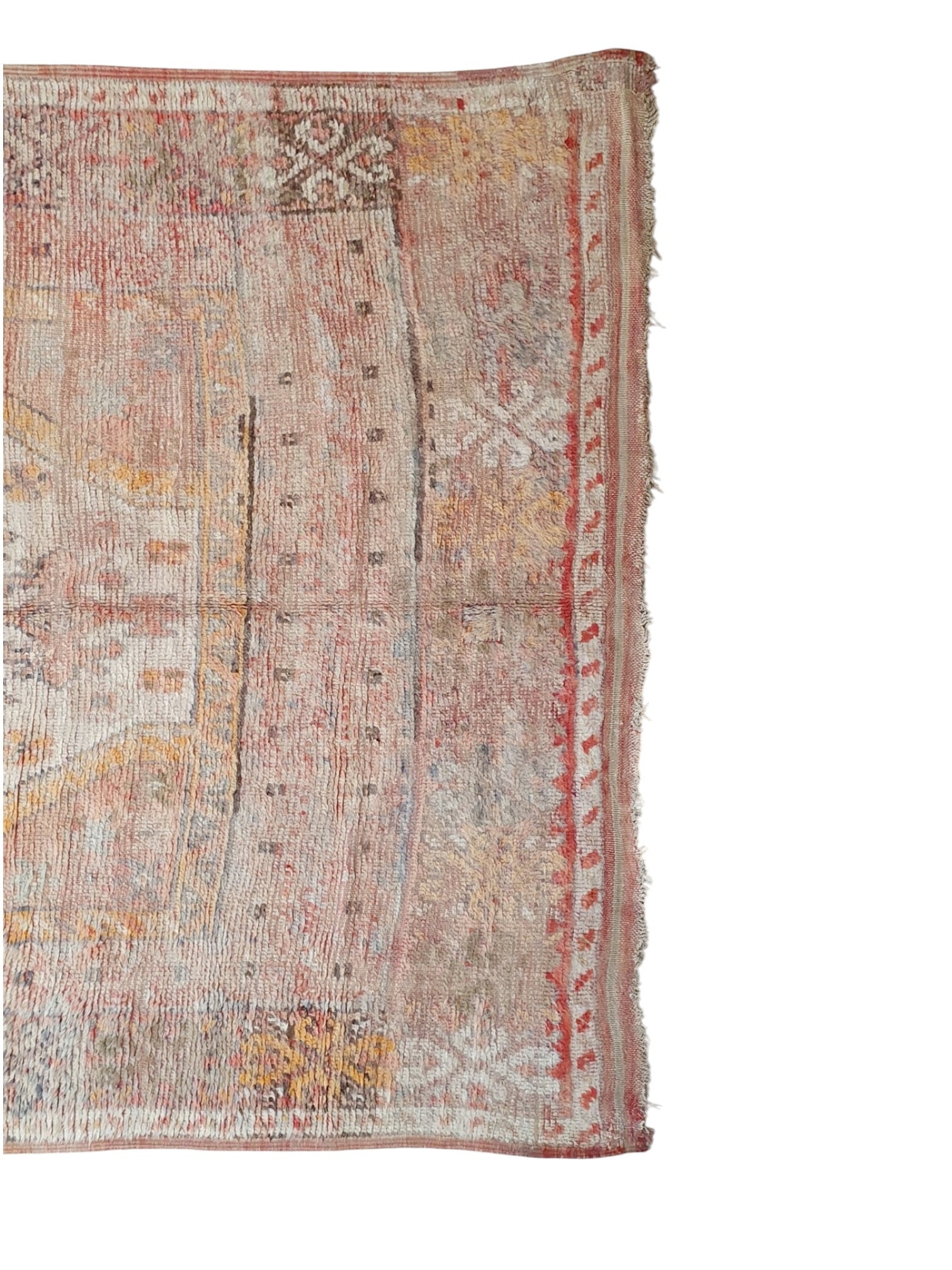 Vintage Moroccan Rug | 389cm x 173cm - Peach Sorbet Boujaad