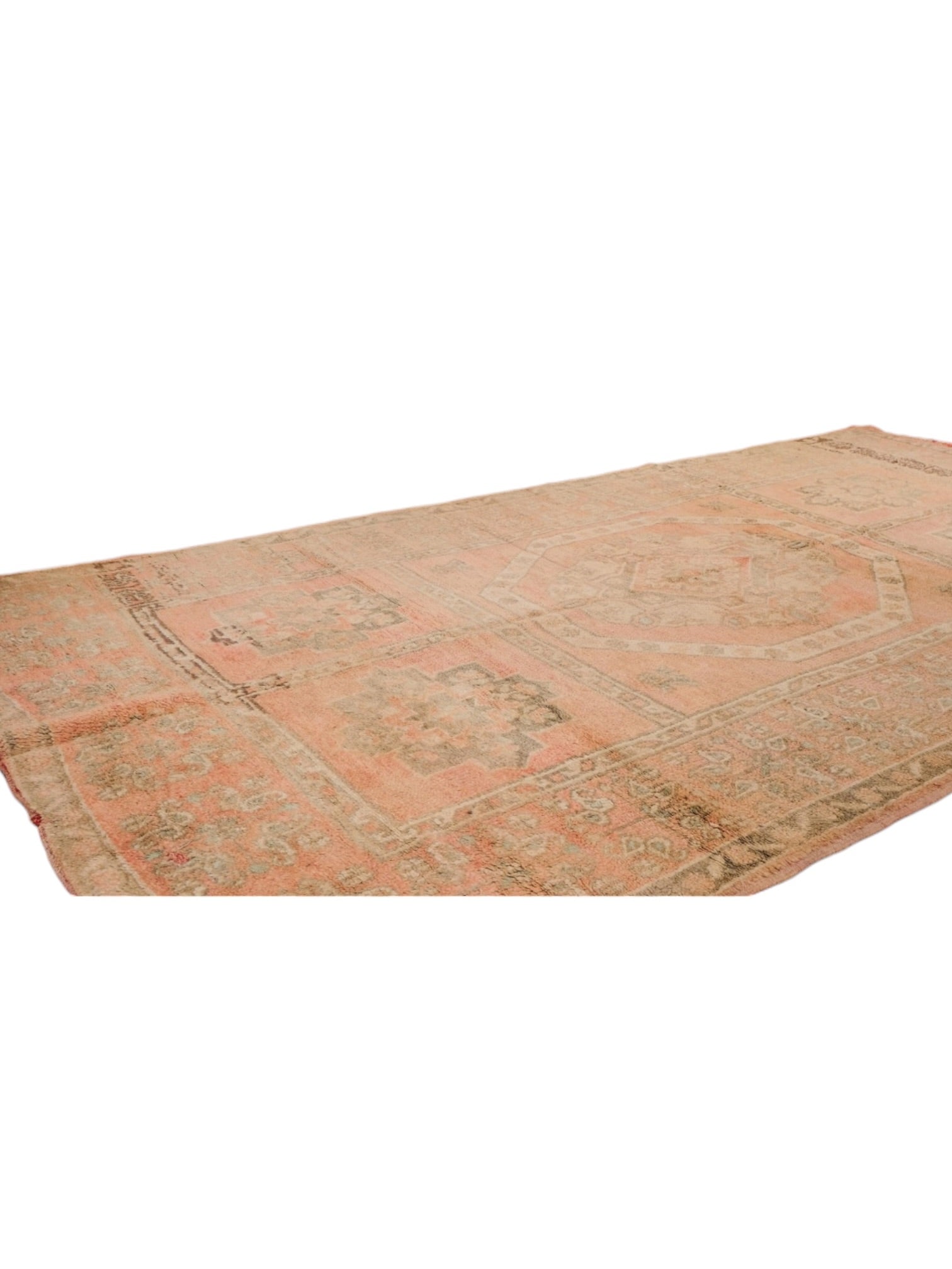 Vintage Moroccan Rug | 325cm x 188cm - Faded Pink Boujaad
