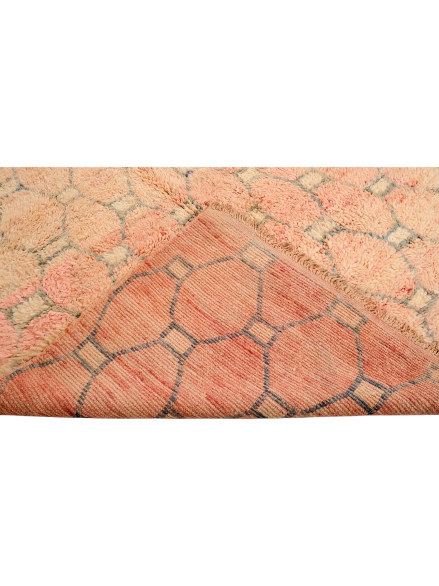 Vintage Moroccan Rug | 305cm x 186cm - Honeycomb Peach Boujaad