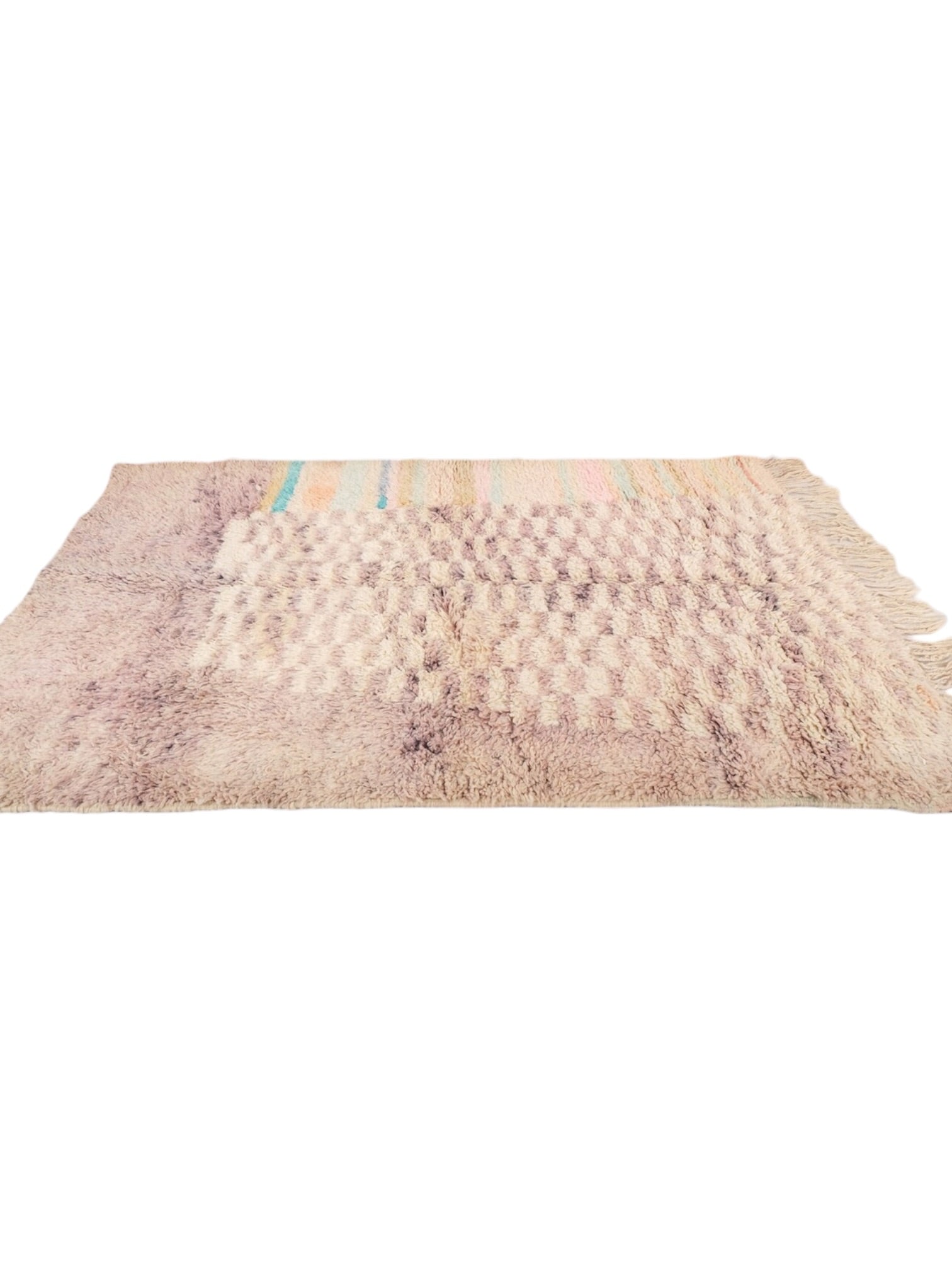 Vintage Moroccan Rug | 245cm x 172cm - Pastel Mirage Boujaad