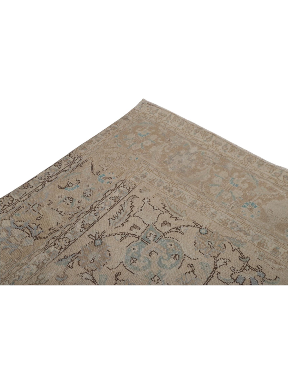 Rare 1950s Vintage Turkish Rug - Blue Bloom Oushak (393cm x 295cm)