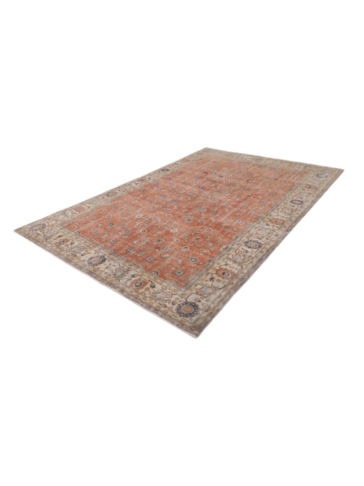Rare Vintage Turkish Rug - Terracotta Bloom Oushak (310 cm x 223 cm)