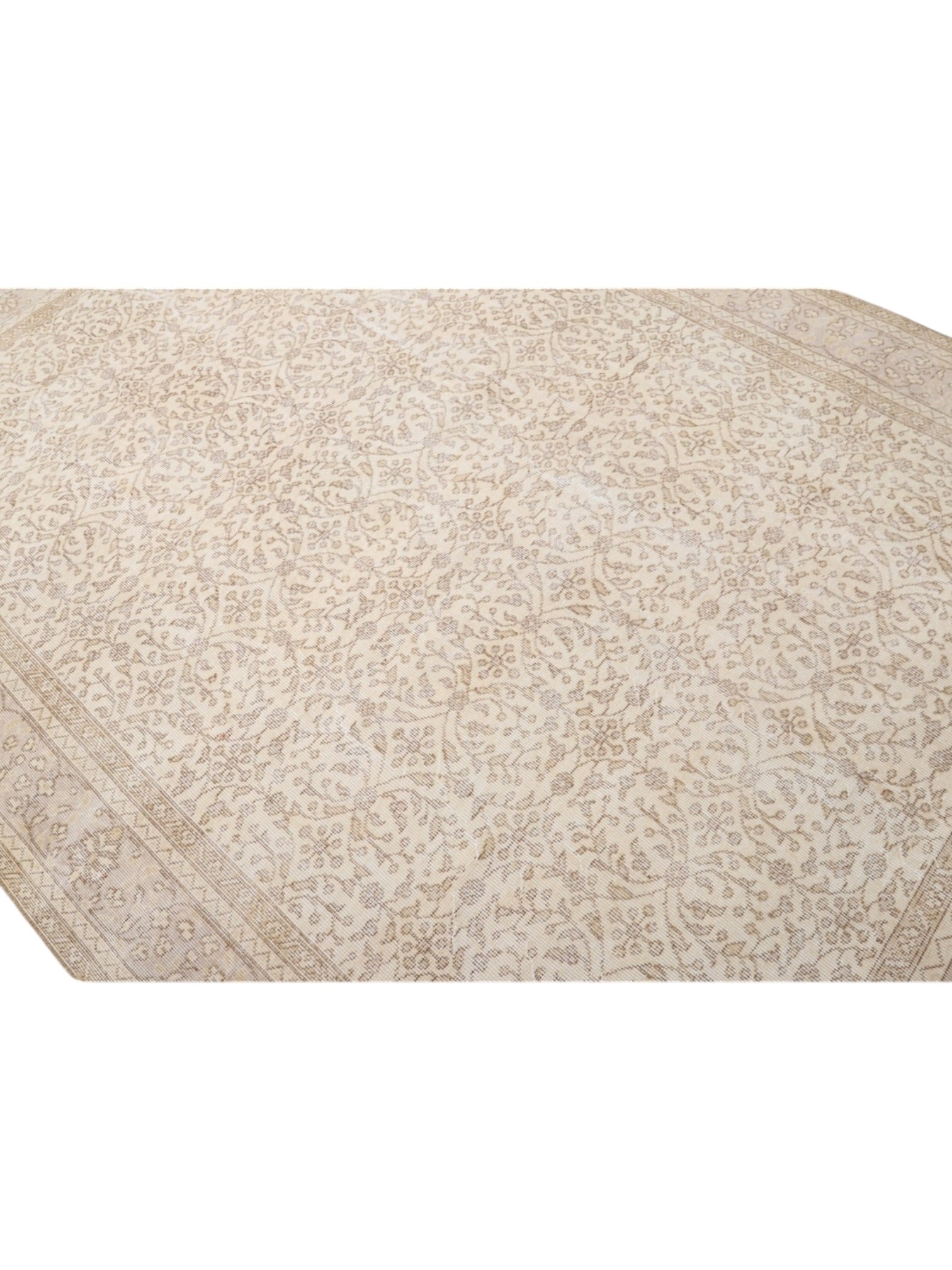 Vintage Turkish Rug - Ivory Garden Oushak (304cm x 210 cm)