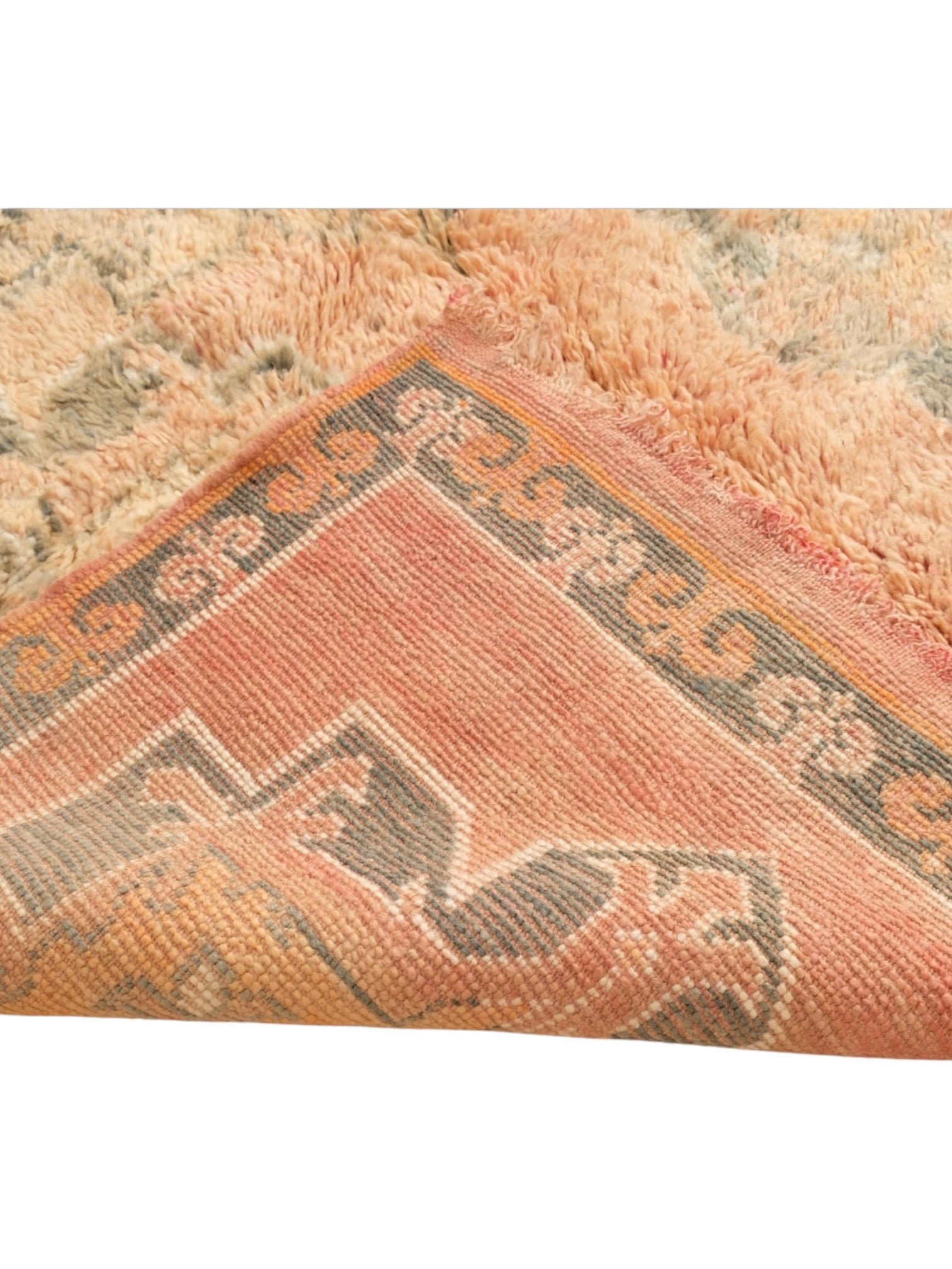 Vintage Moroccan Rug | 272cm x 172cm - Apricot Blush Boujaad