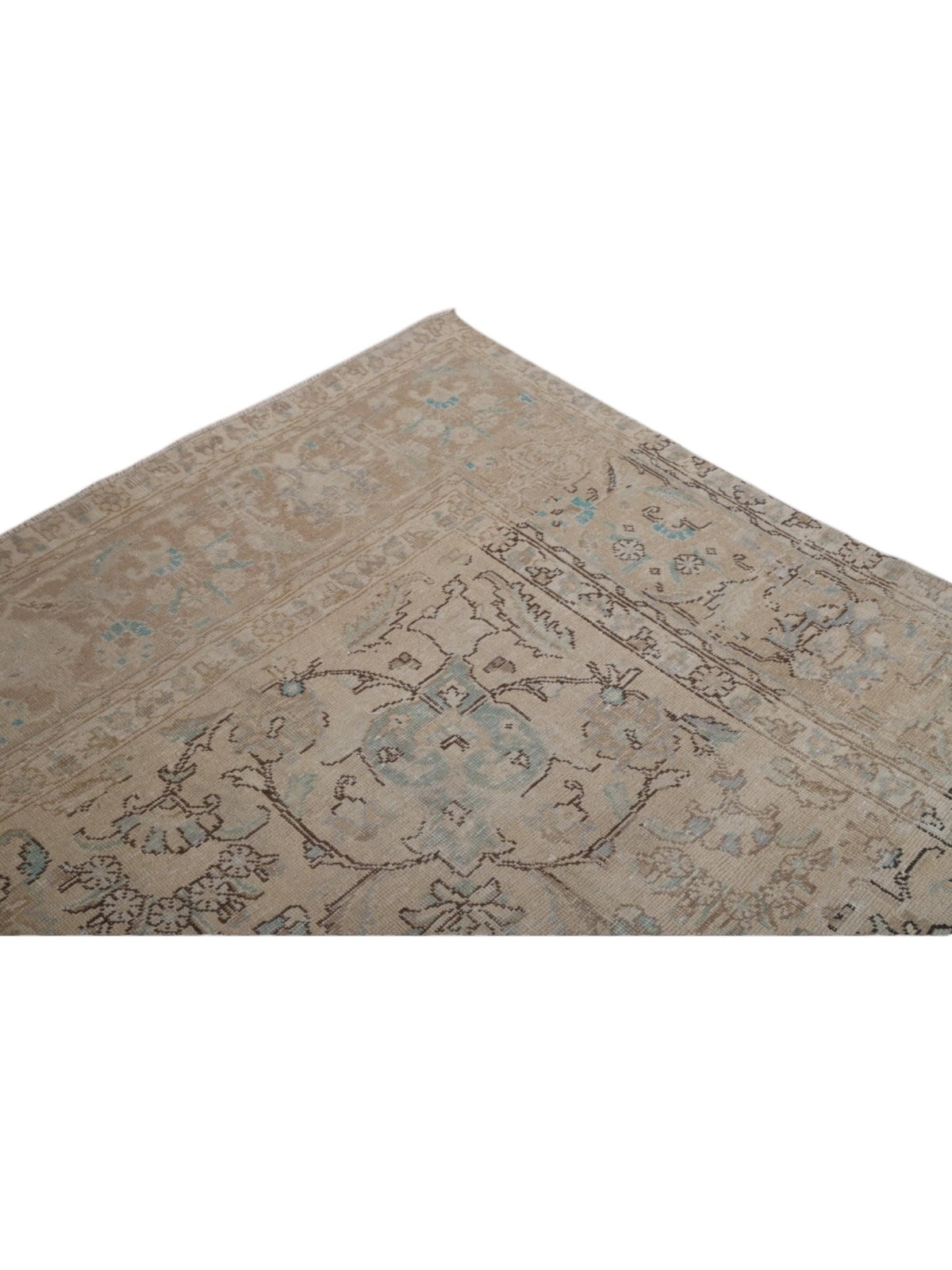 Rare 1950s Vintage Turkish Rug - Blue Bloom Oushak (393cm x 295cm)