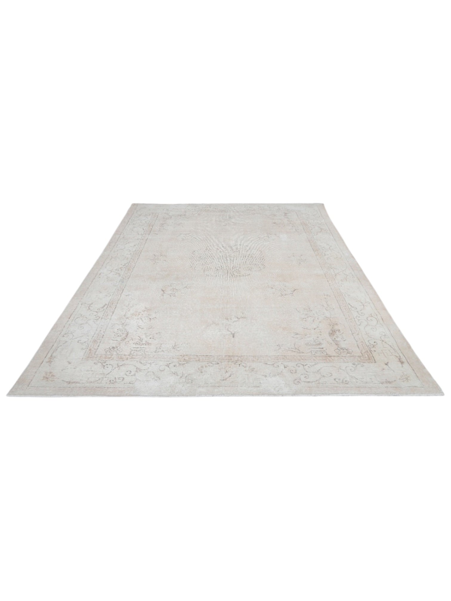 Vintage Turkish Rug - Faded Pearl Oushak (294cm x 217cm)