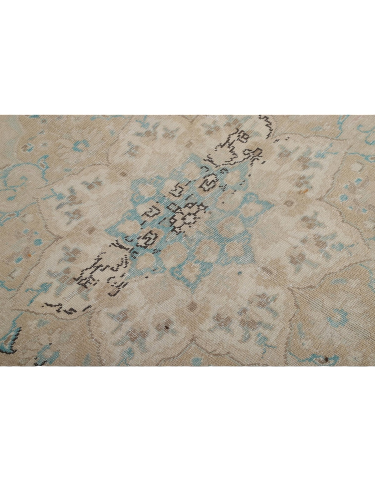 Rare 1950s Vintage Turkish Rug - Blue Bloom Oushak (393cm x 295cm)