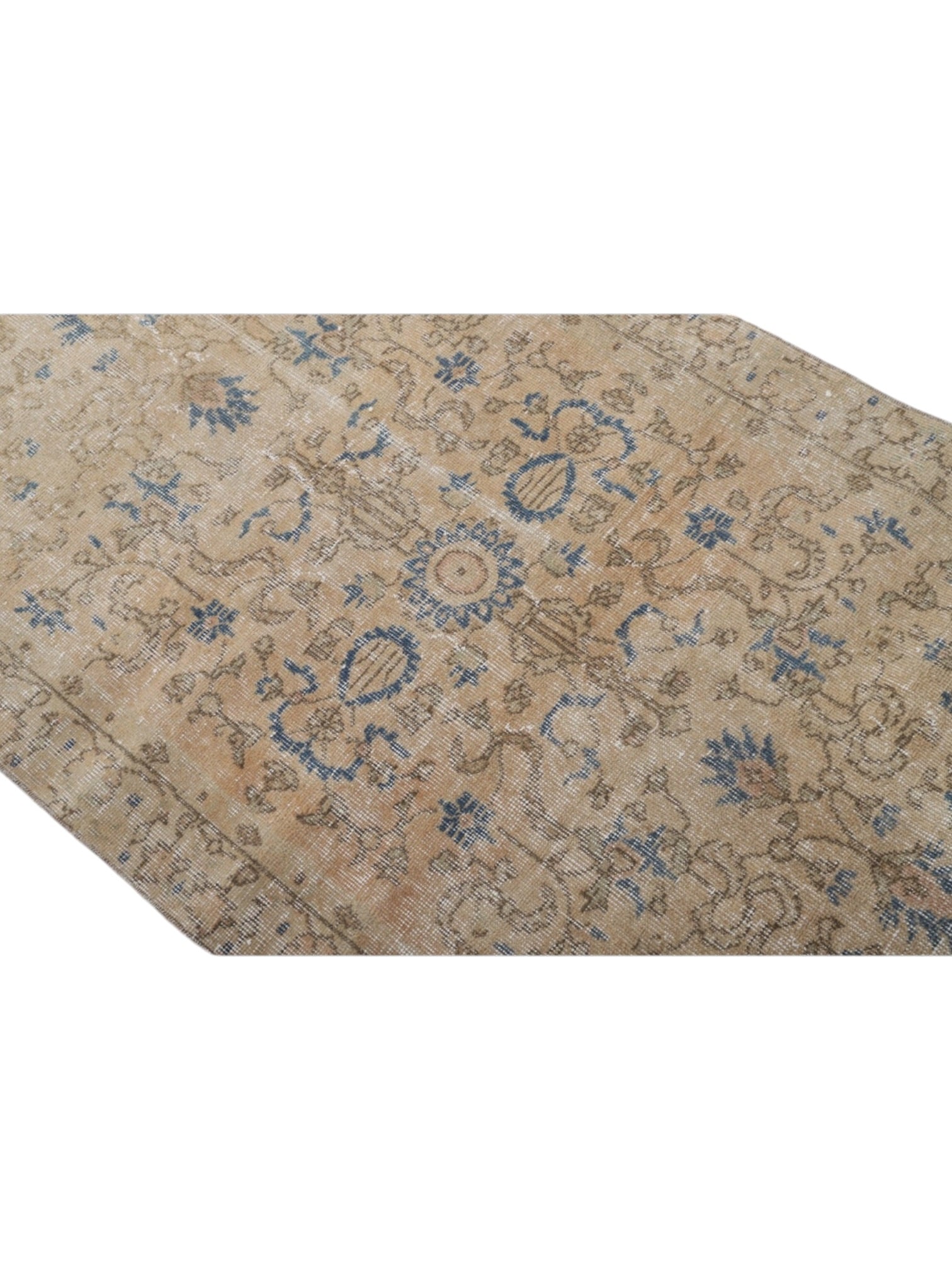 Vintage Turkish Rug - Azure Oushak (190cm x 104cm)