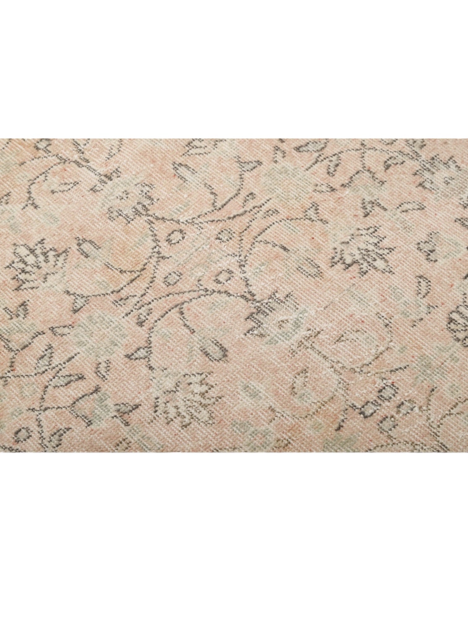 Vintage Turkish Rug - Blush Blossom Oushak (204cm x 119cm)