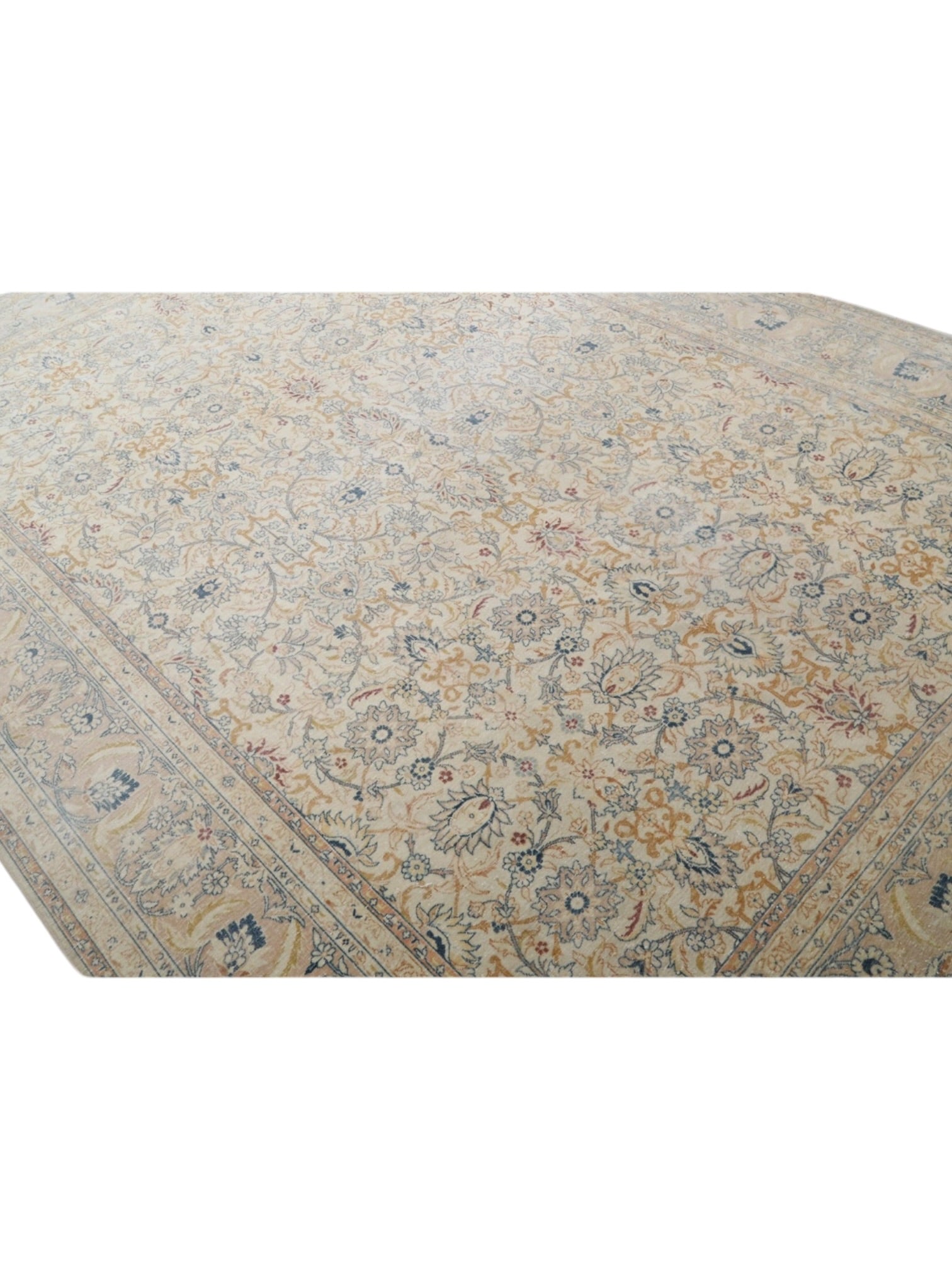 Rare 1950s Vintage Turkish Rug - Château Bleu Oushak (352cm x 250cm)