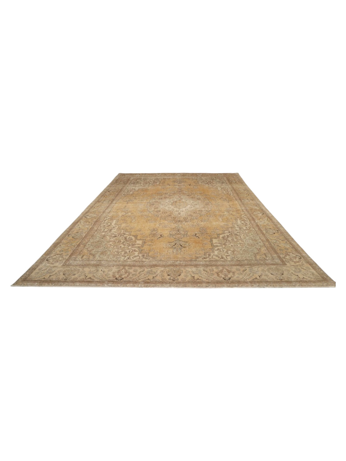 Rare 1950s Vintage Turkish Rug | Garden in the Sun Oushak - (380cm x 291cm)