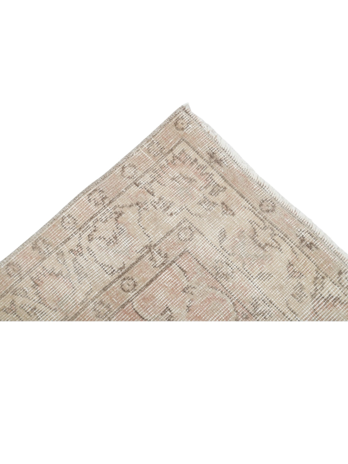Vintage Turkish Rug - Pink Flowers Oushak (197cm x 120cm)