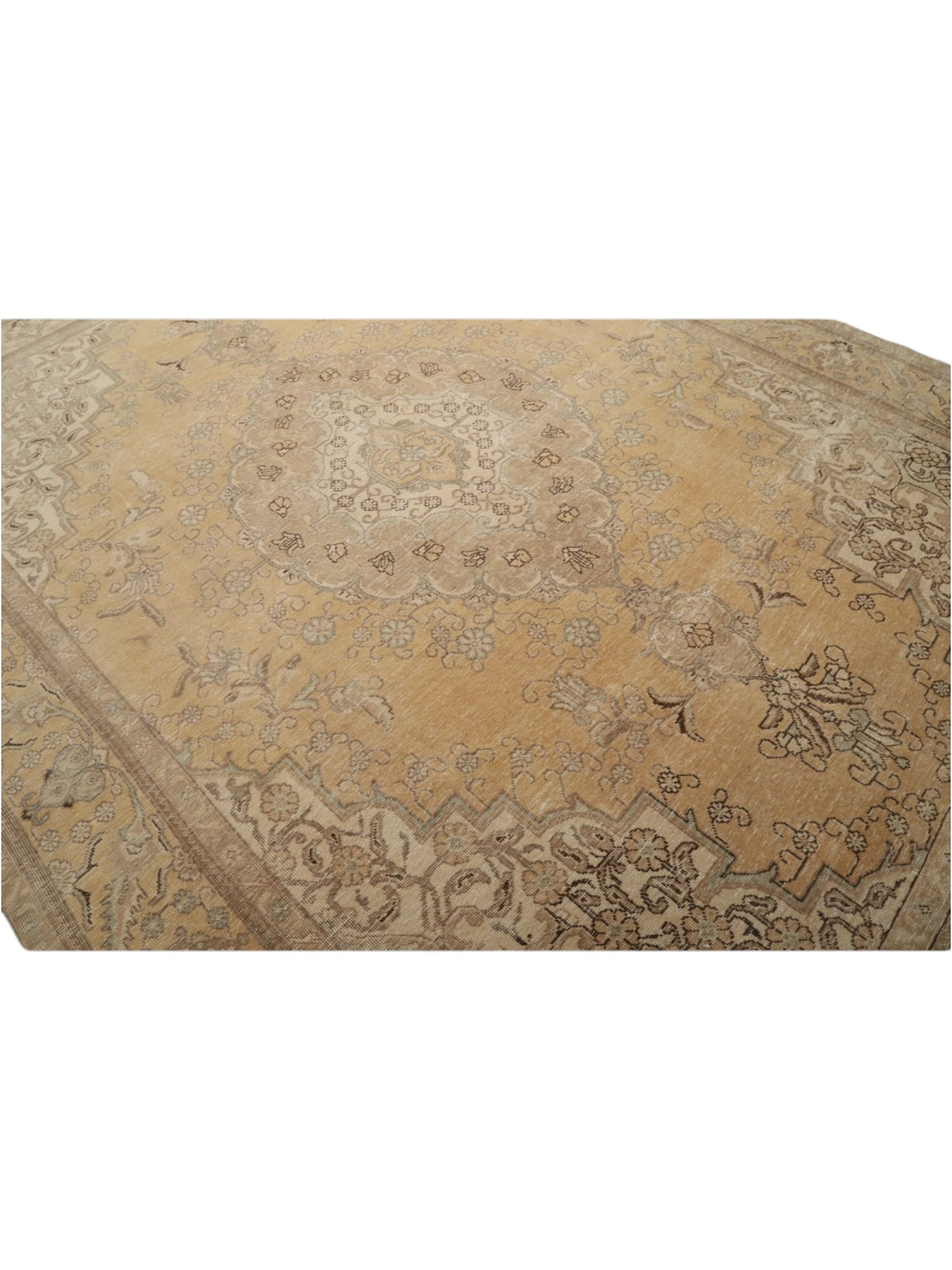 Rare 1950s Vintage Turkish Rug | Garden in the Sun Oushak - (380cm x 291cm)
