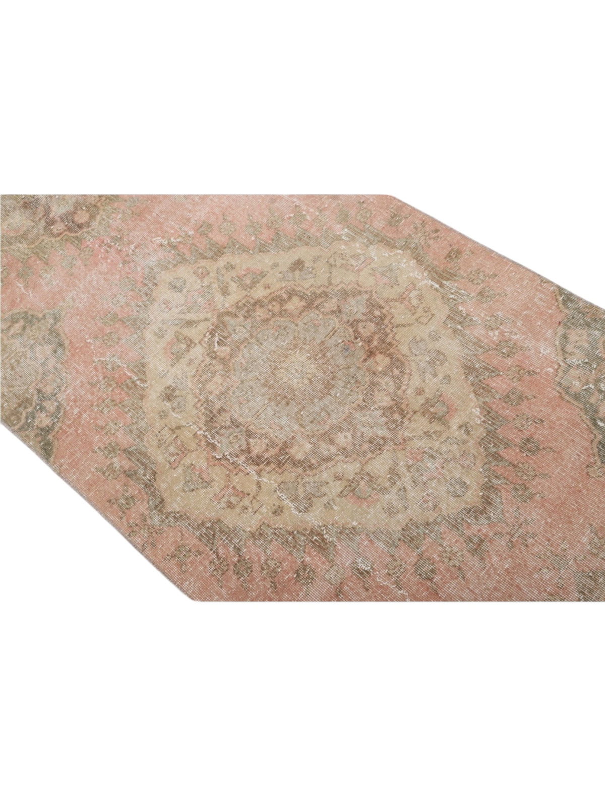 Handwoven Wool Anatolian Runner Rug | Vintage Turkish Oushak (384cm x 100cm)