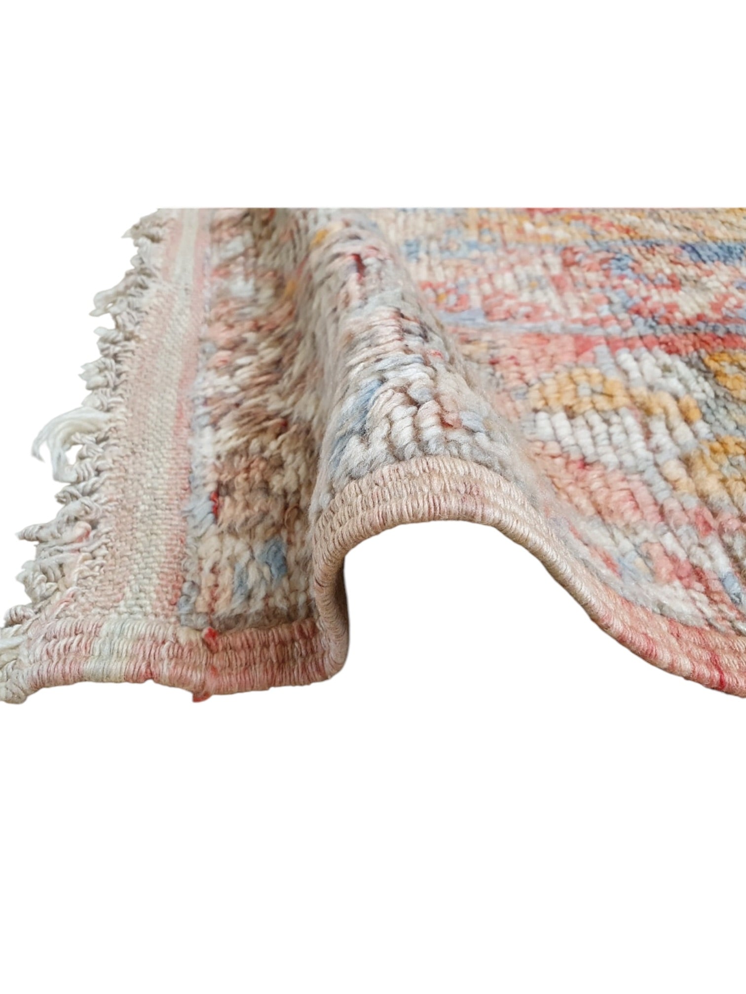 Vintage Moroccan Rug | 389cm x 173cm - Peach Sorbet Boujaad