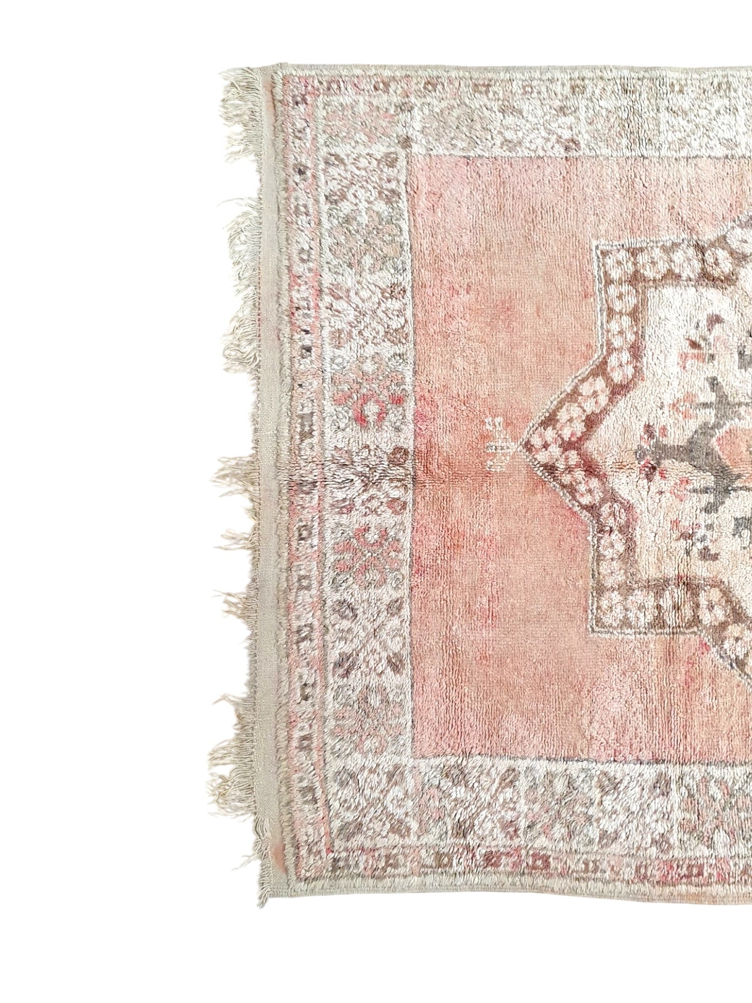 Vintage Moroccan Rug | 370cm x 168cm - Vintage Pink Boujaad