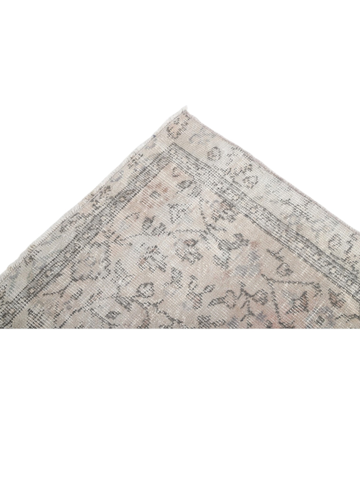 Vintage Turkish Rug - Ivory Floral Oushak (216cm x 123cm)
