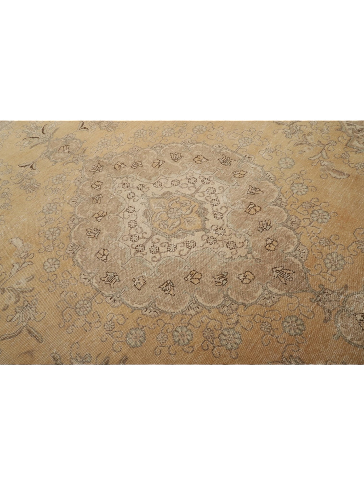 Rare 1950s Vintage Turkish Rug | Garden in the Sun Oushak - (380cm x 291cm)