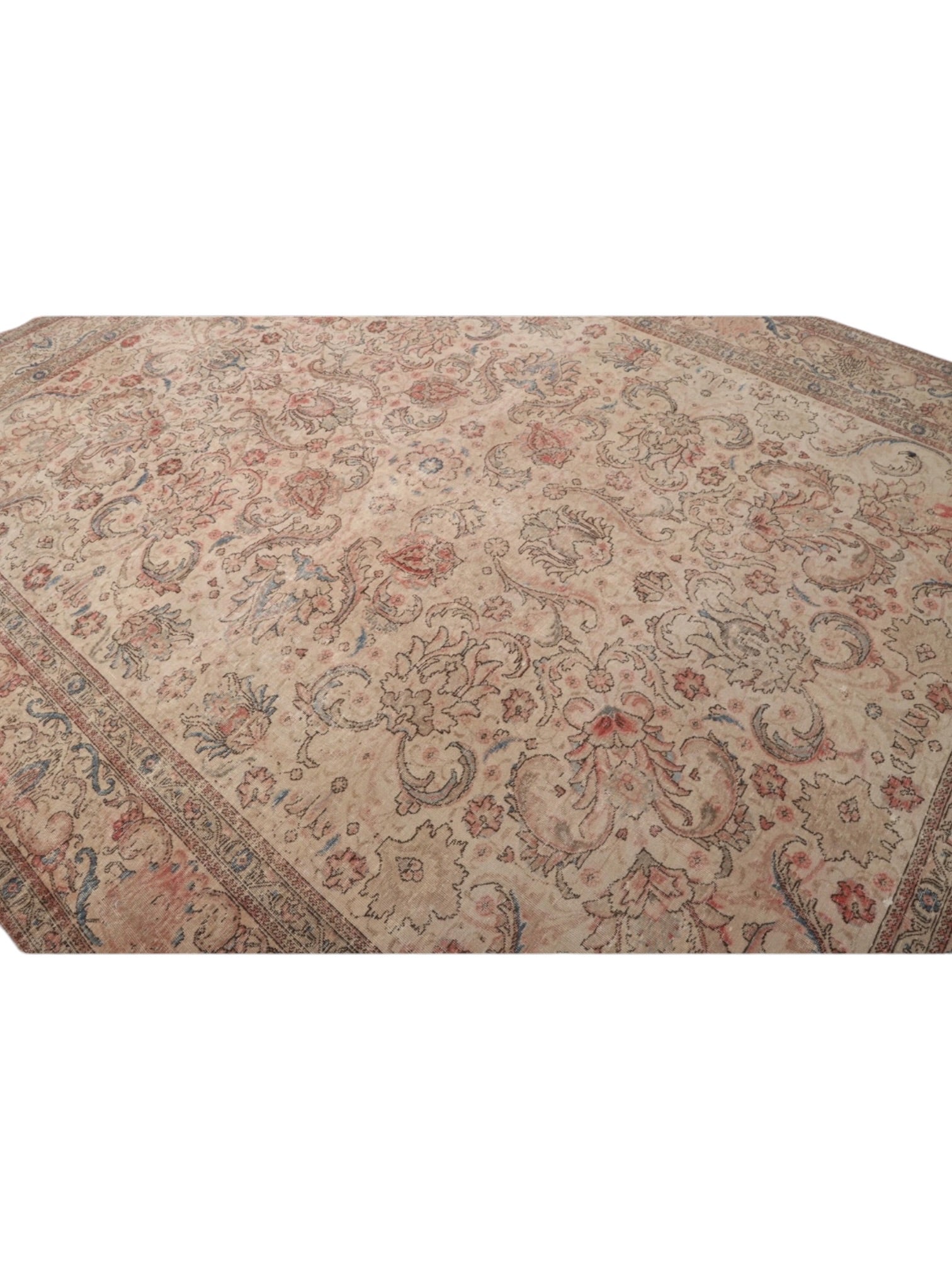 Rare 1950s Vintage Turkish Rug - Rosewater Gaden Oushak (378cm x 285cm)