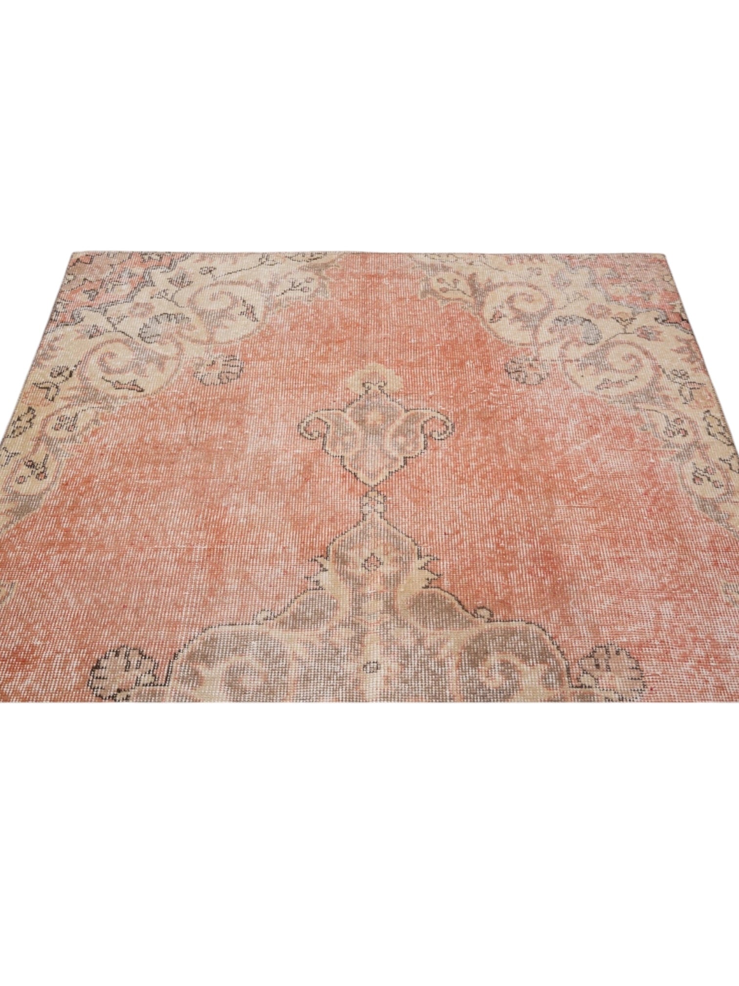 Vintage Turkish Rug - Terracotta Bloom Oushak (245cm x 125cm)