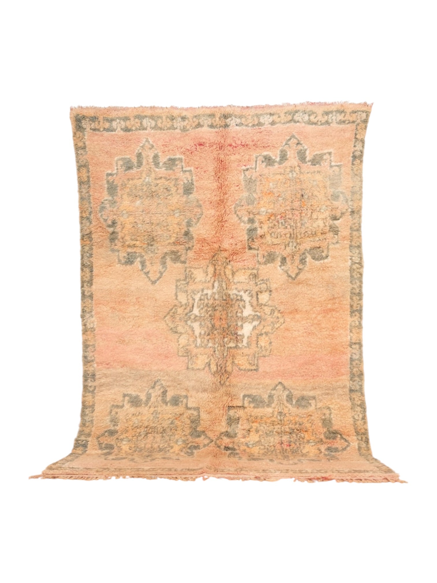 Vintage Moroccan Rug | 272cm x 172cm - Apricot Blush Boujaad
