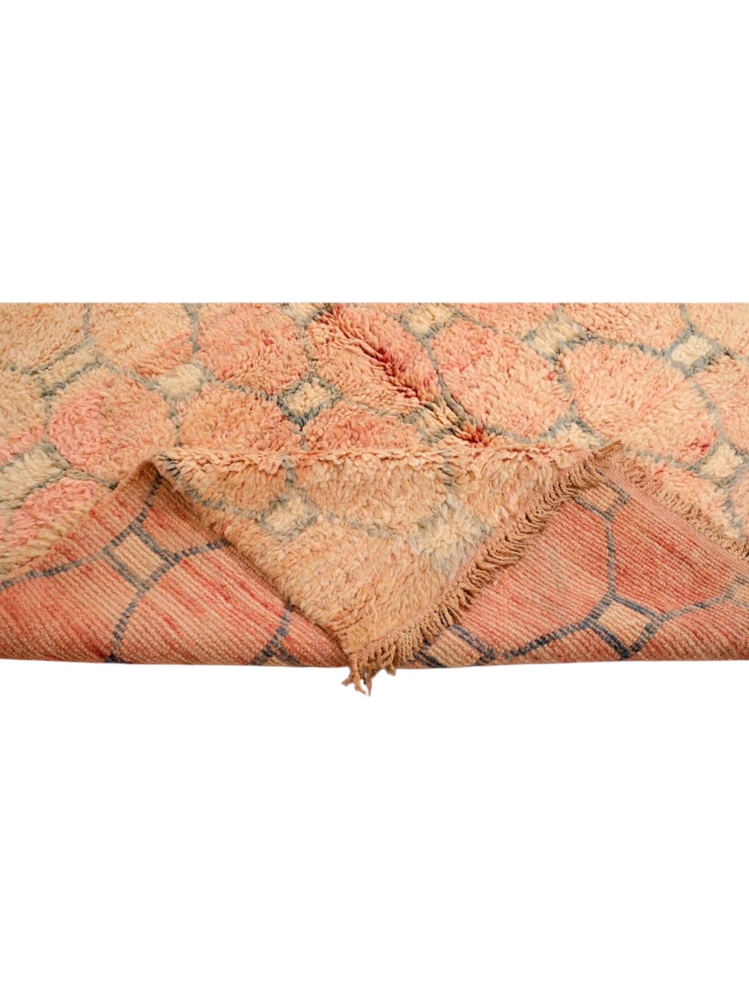 Vintage Moroccan Rug | 305cm x 186cm - Honeycomb Peach Boujaad