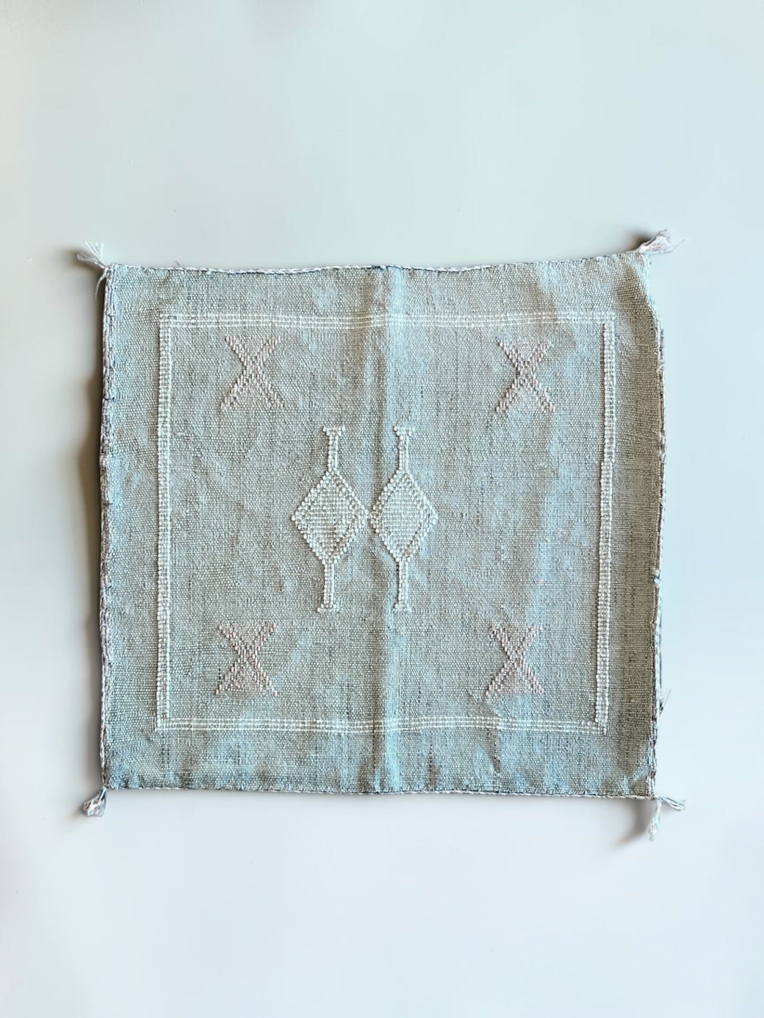 Moroccan Cactus Silk Cushion 50x50cm | Faded Stone